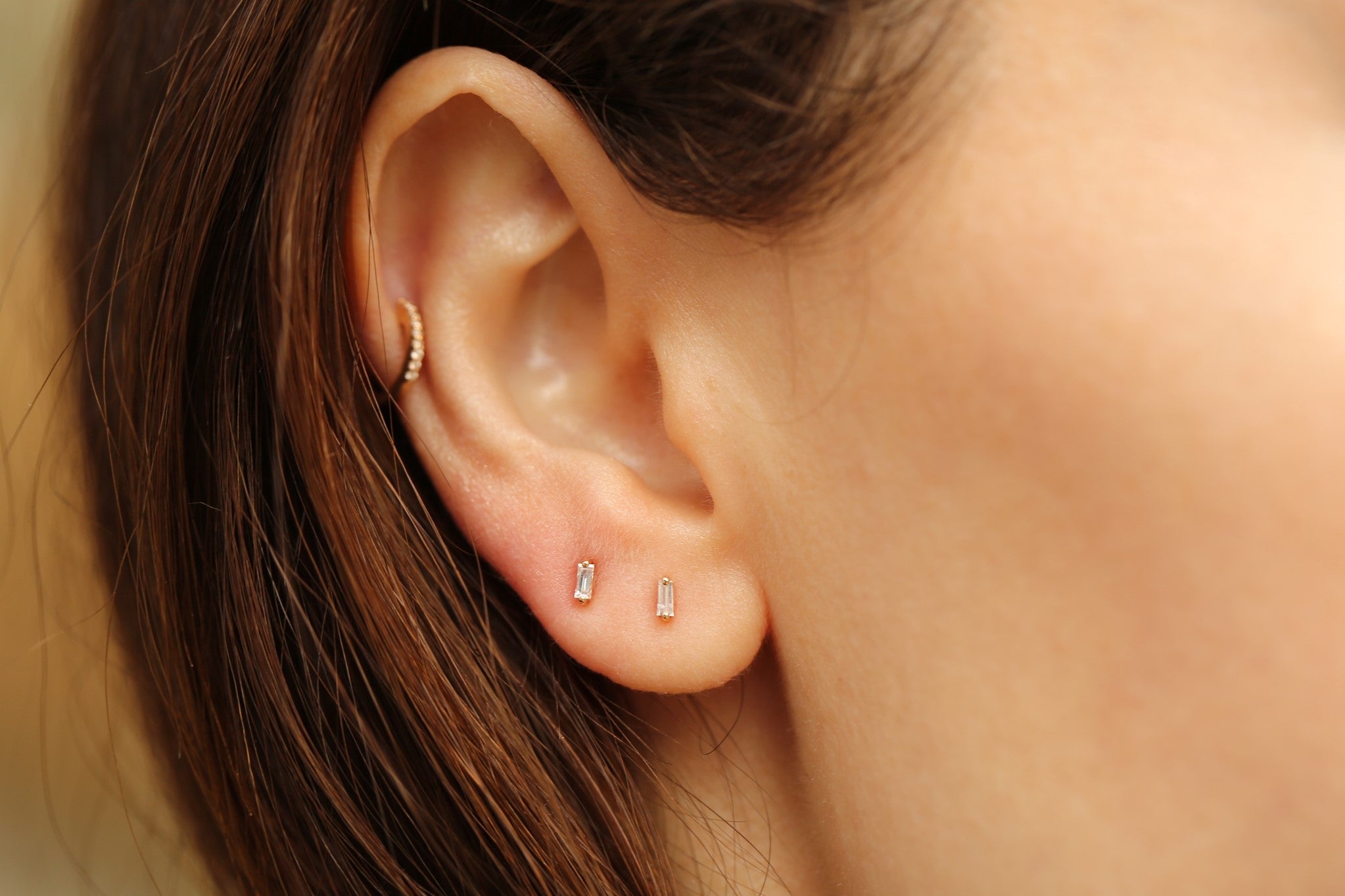 Mini Baguette Earrings
