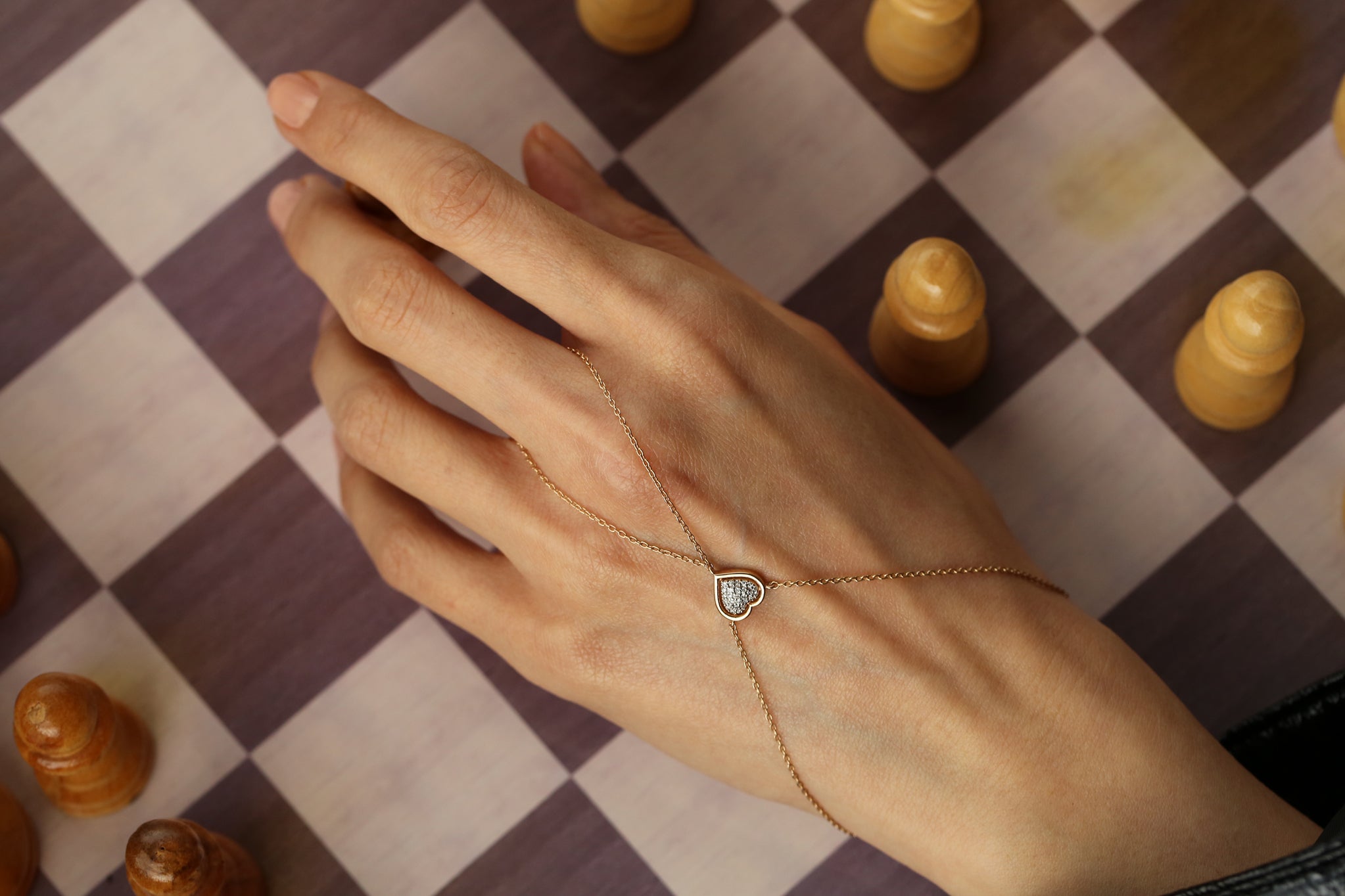 Heart White Hand Chain