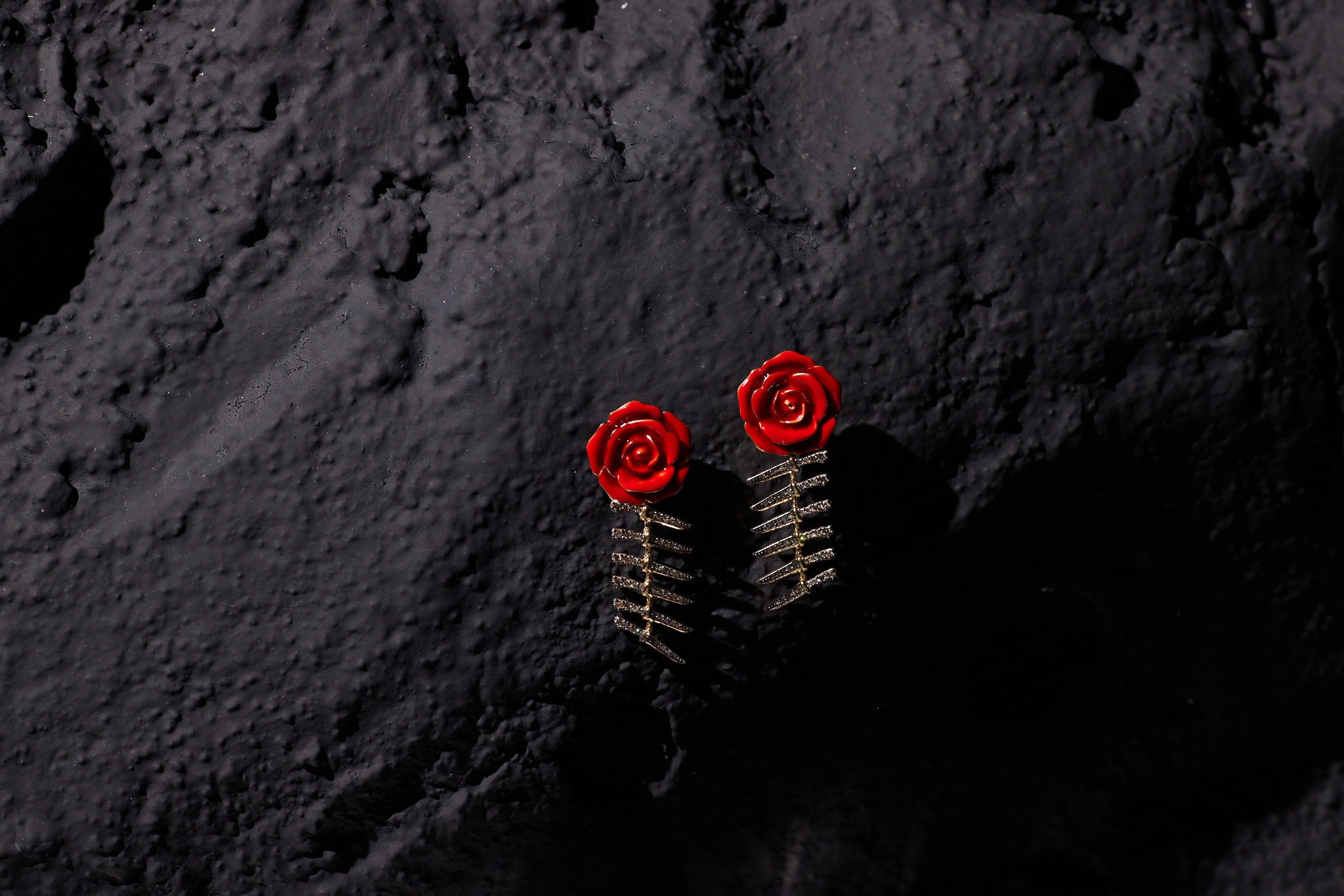 Knife and Rose Earrings