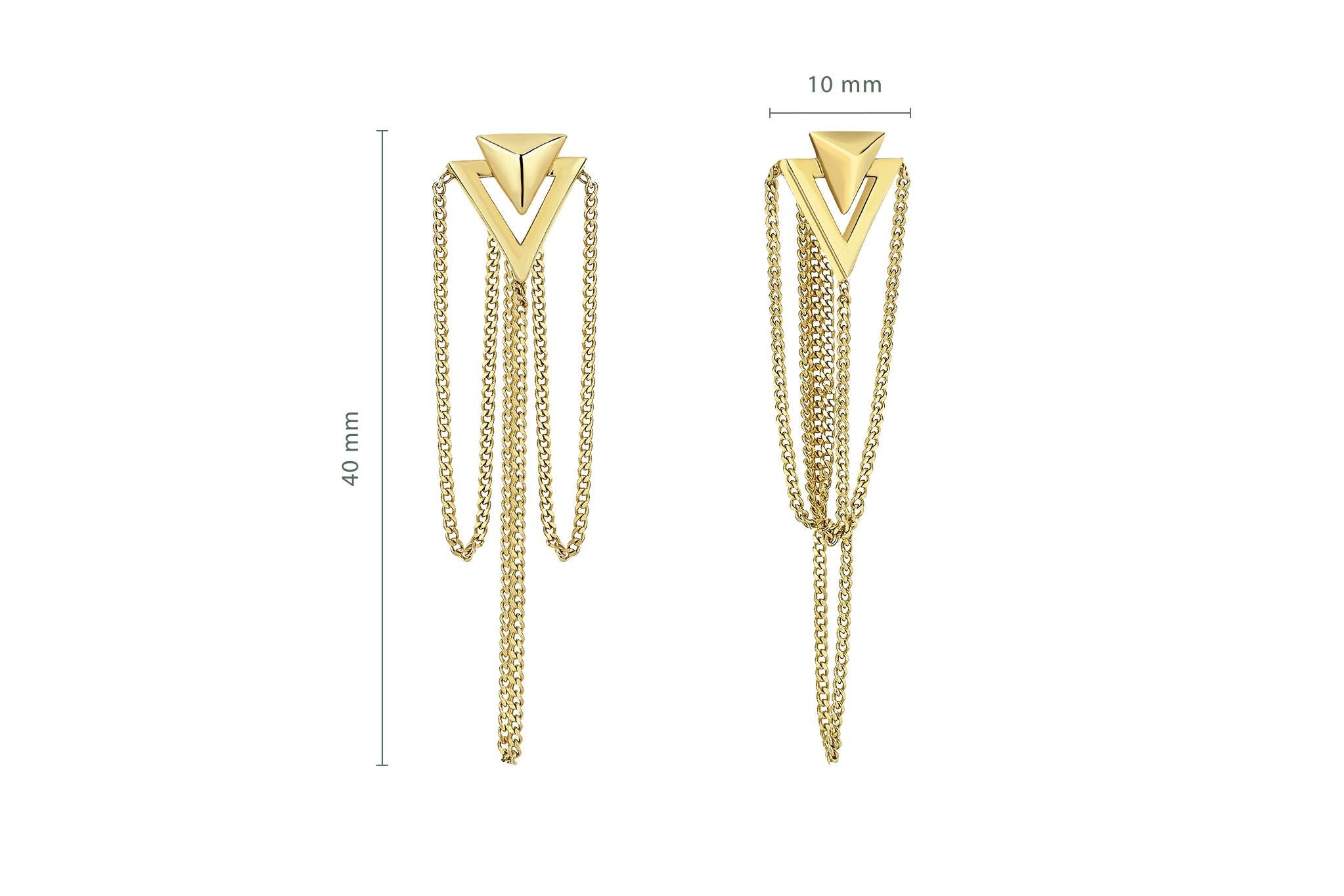Pyramid Chain Earrings