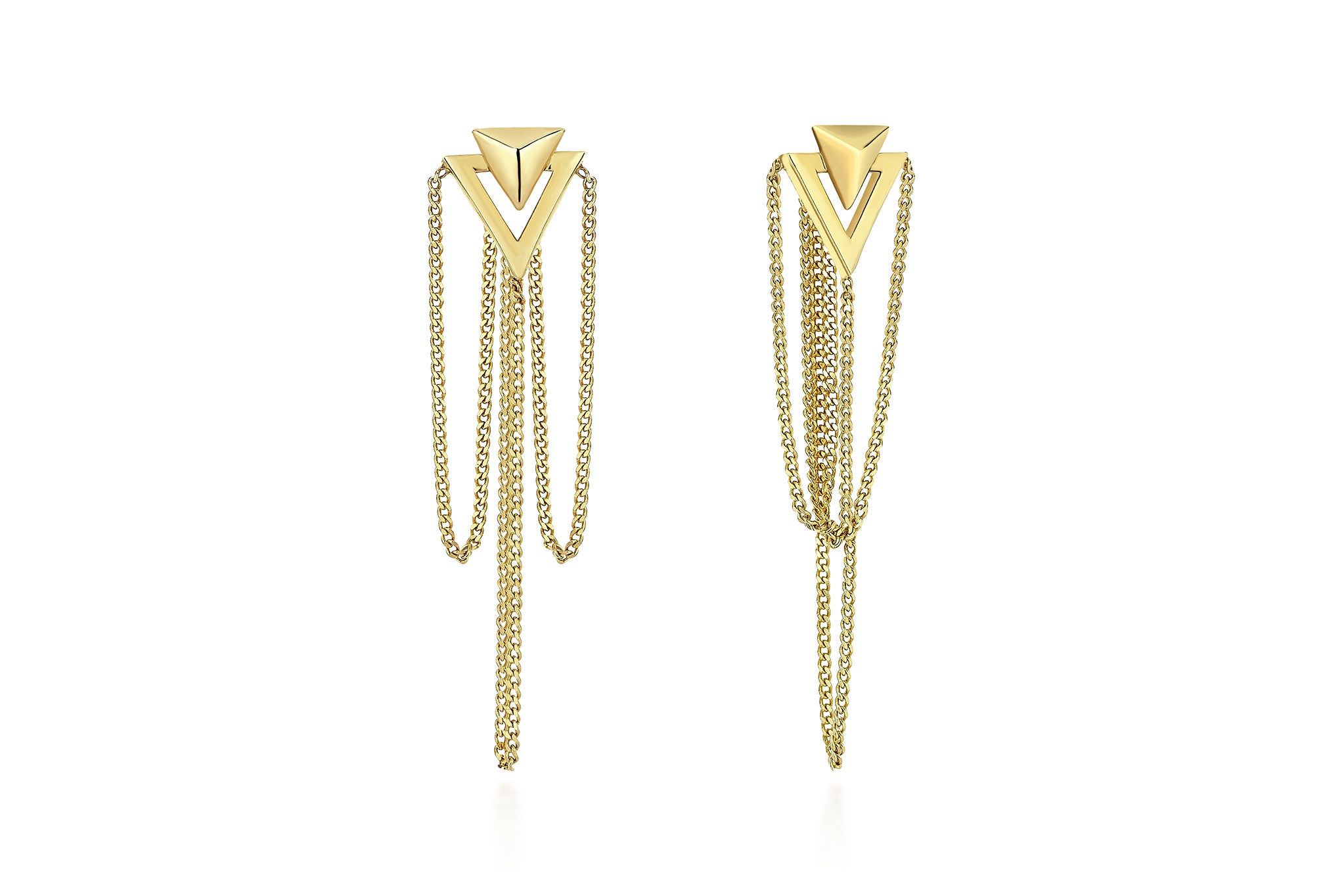 Pyramid Chain Earrings