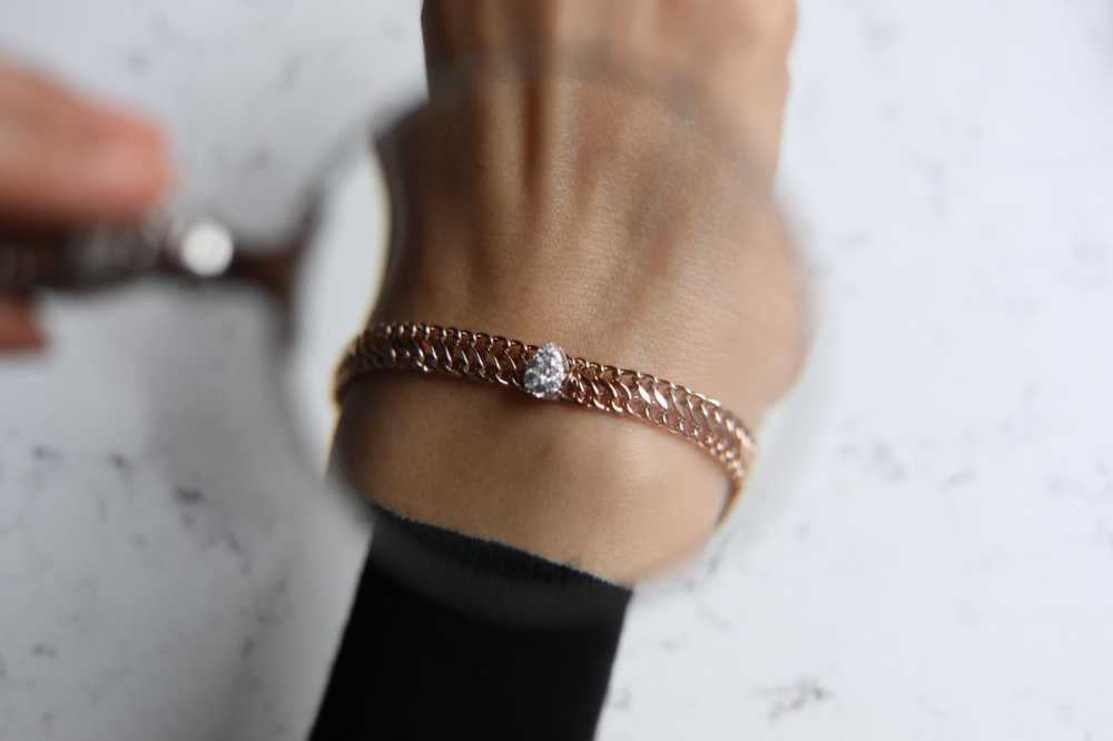 Drop Diamond and Straw Bracelet
