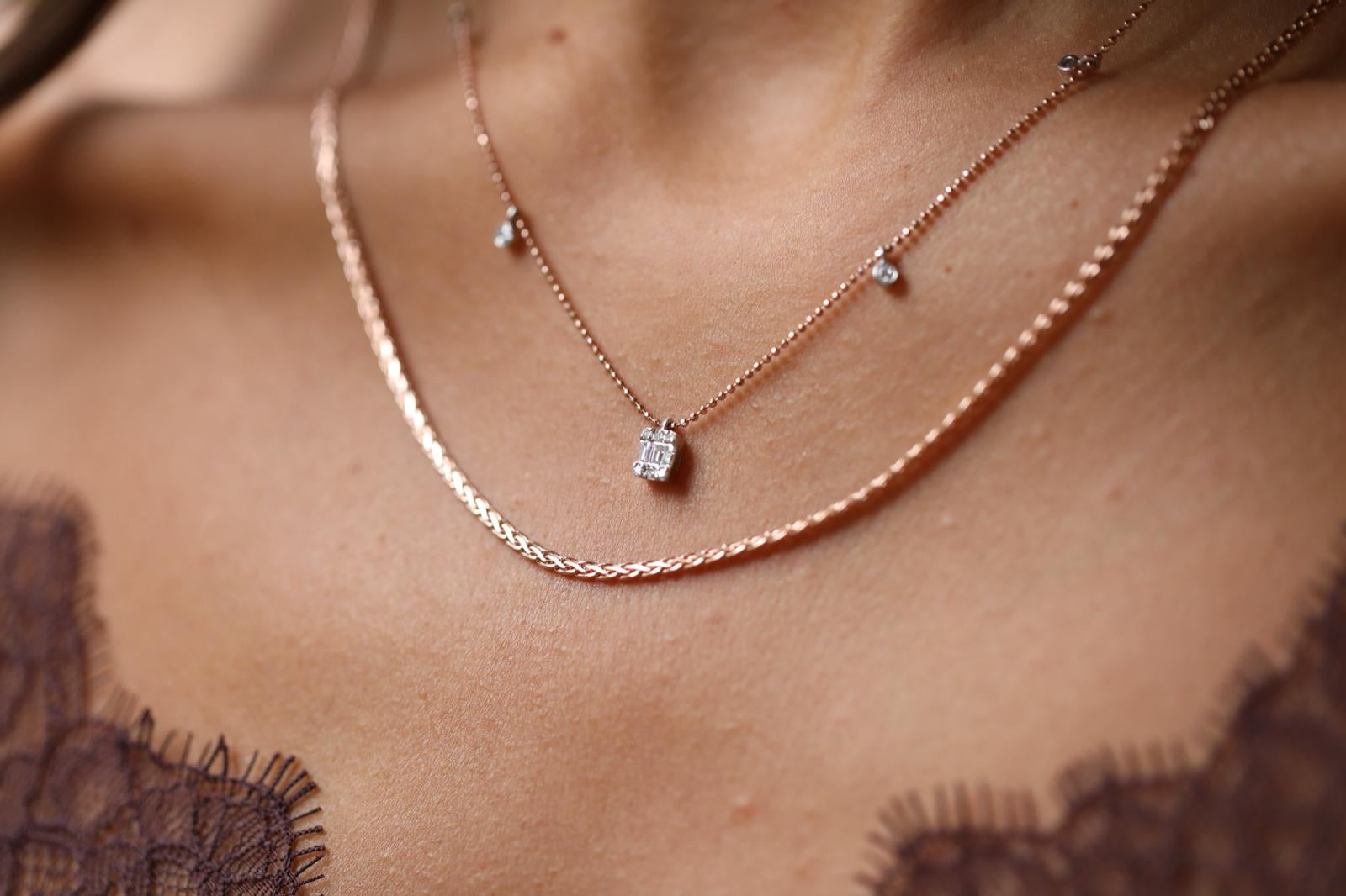 Row Baguette Necklace