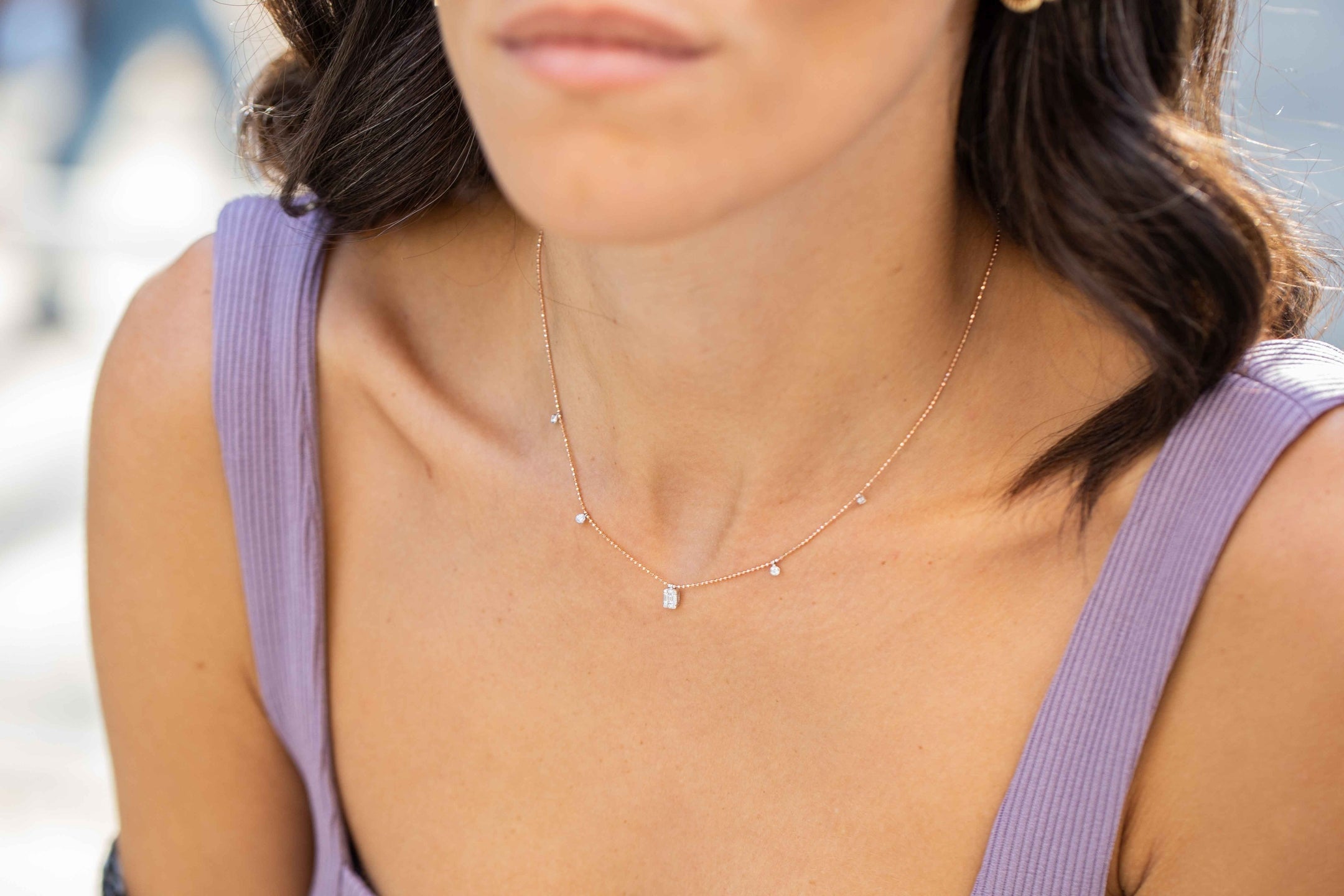 Row Baguette Necklace