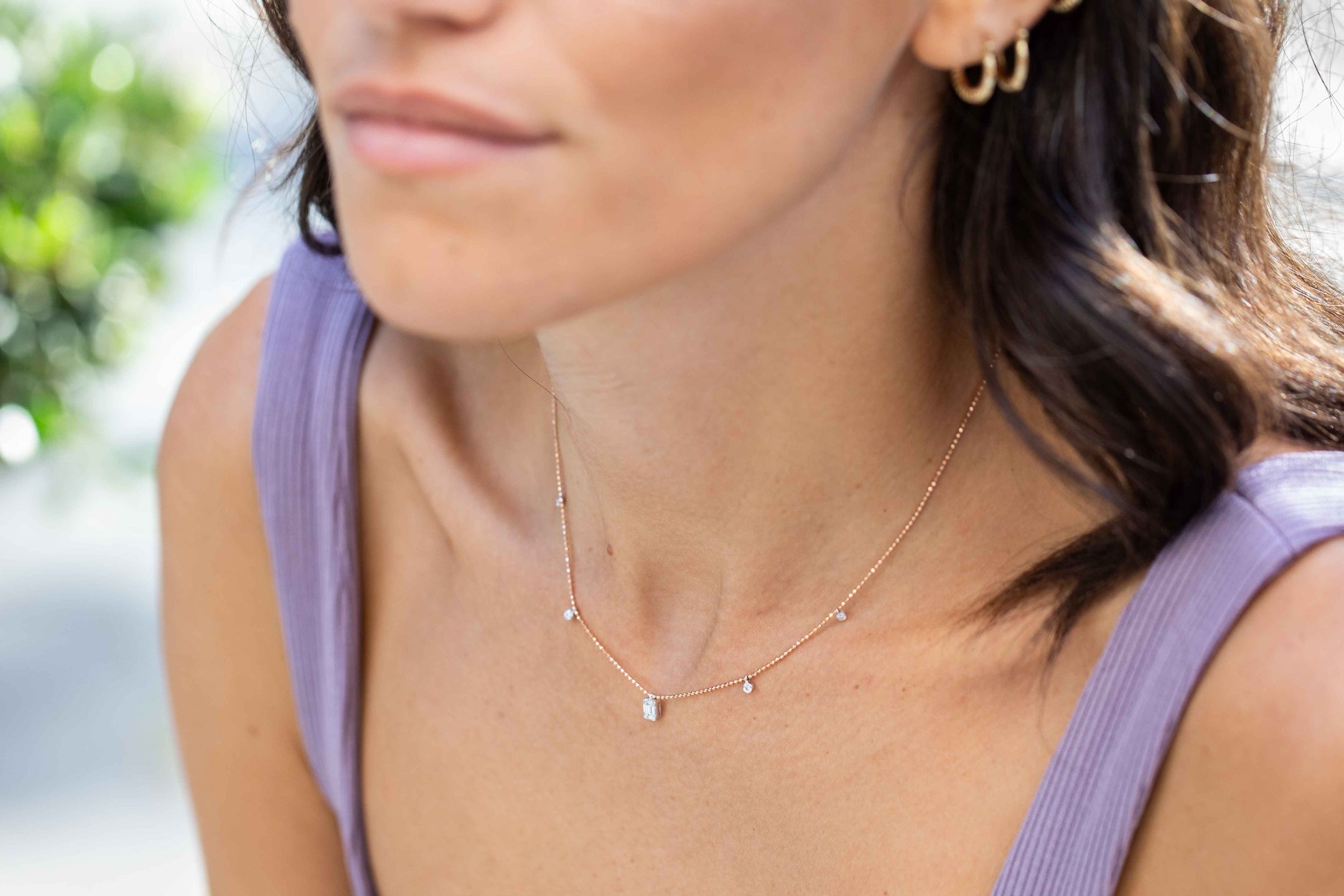 Row Baguette Necklace