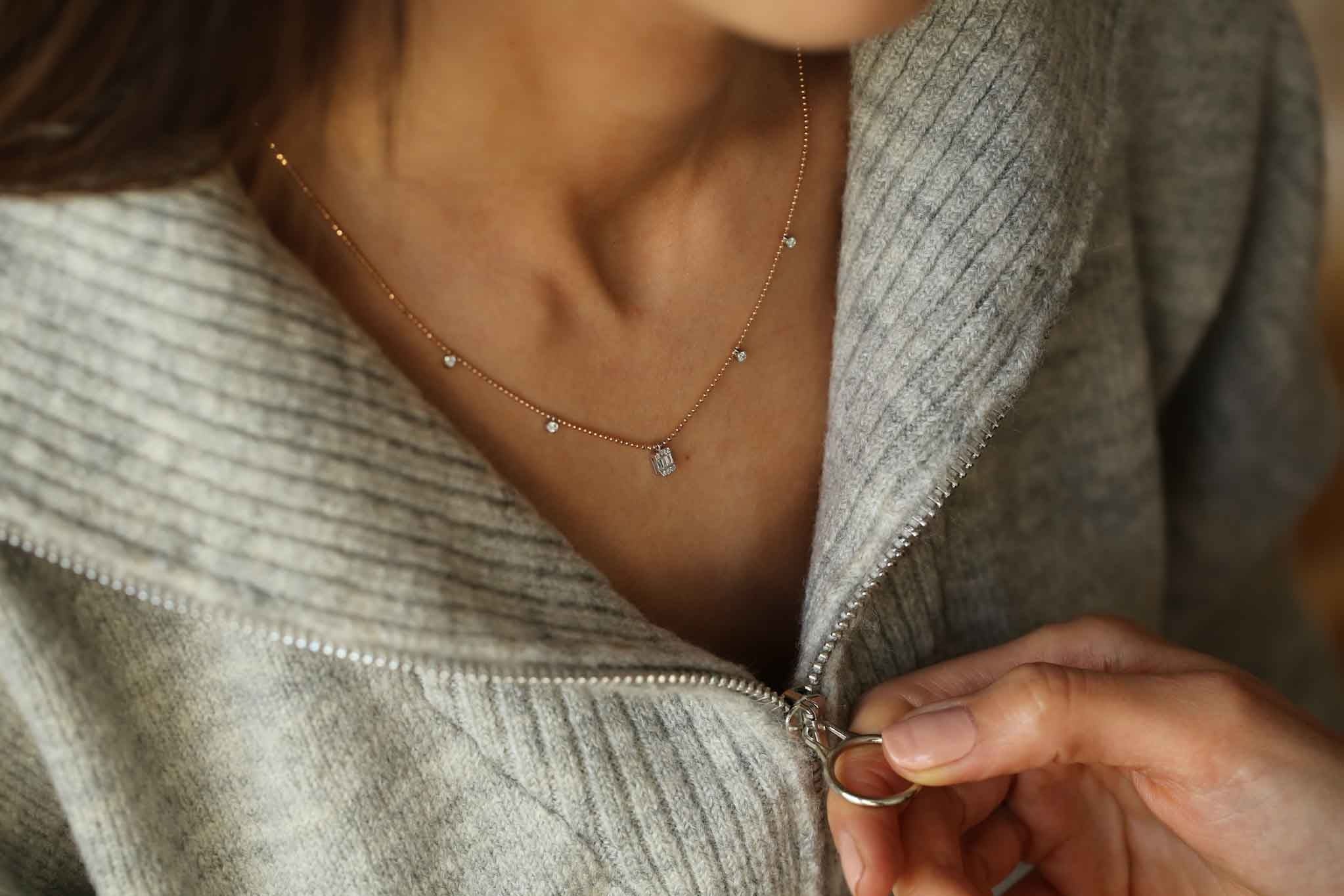 Row Baguette Necklace