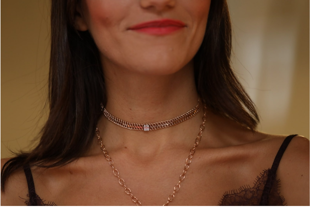 Diamond Baguette Choker
