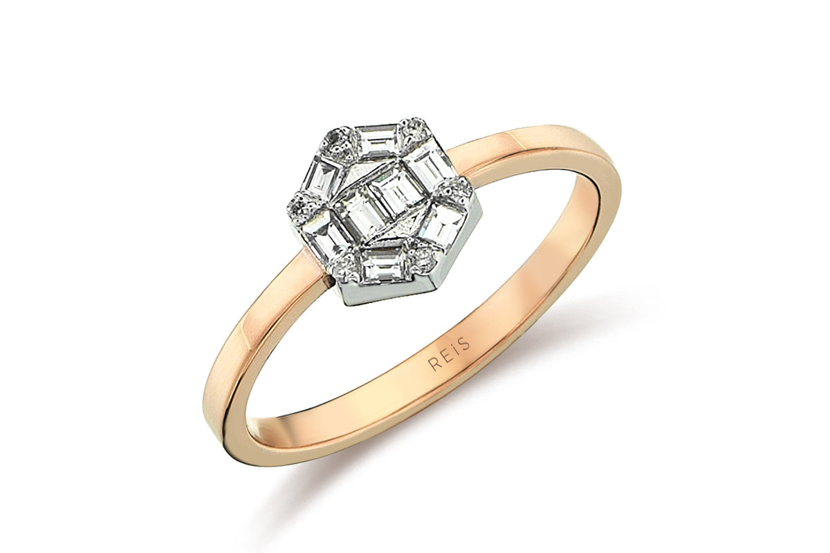 Hexagon Baguette Ring