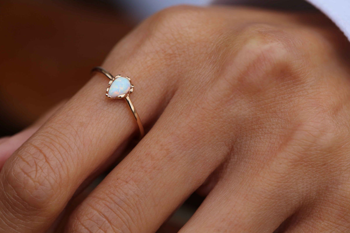 Opal Drop Ring