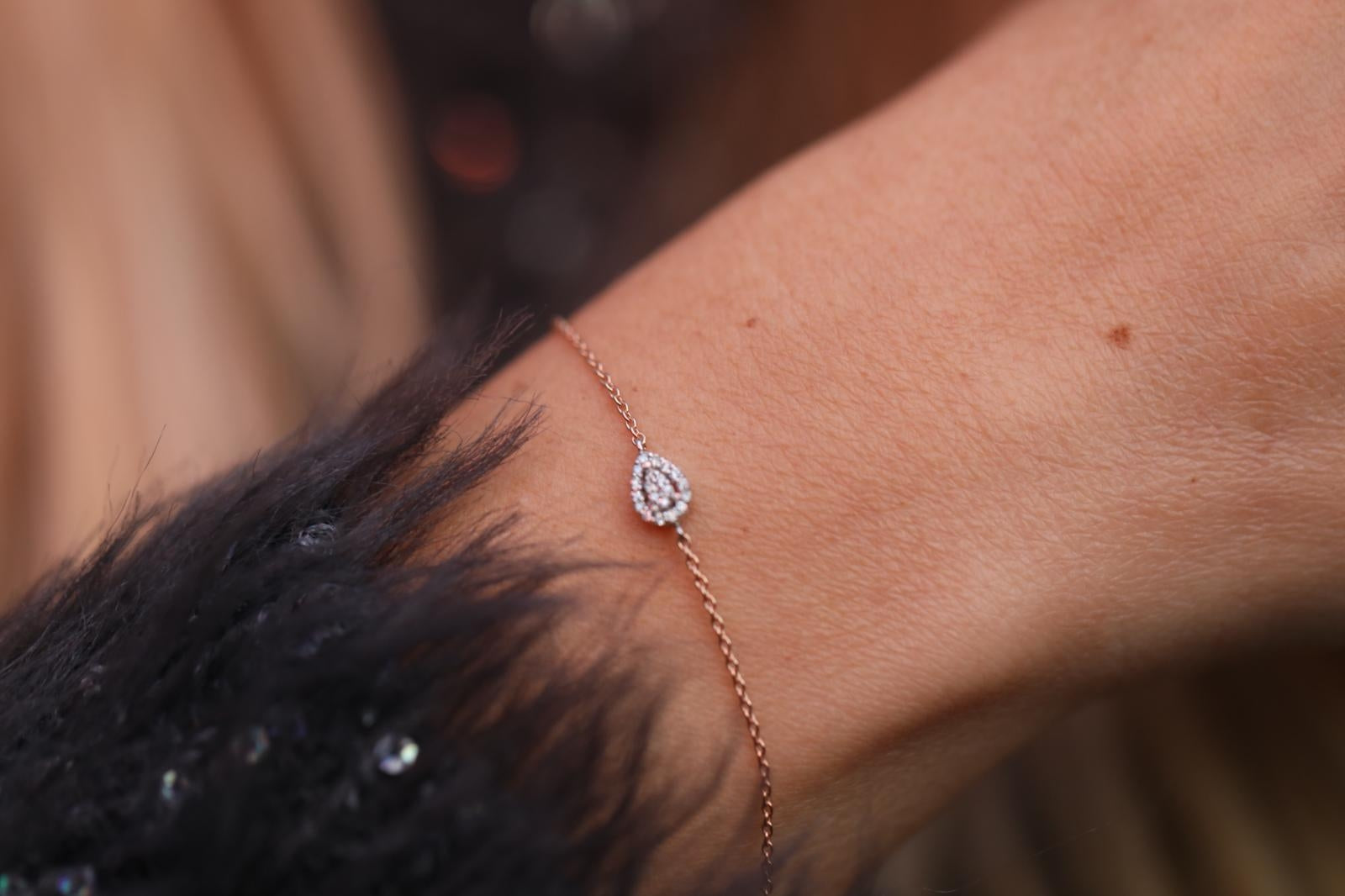 Drop Diamond Chain Bracelet