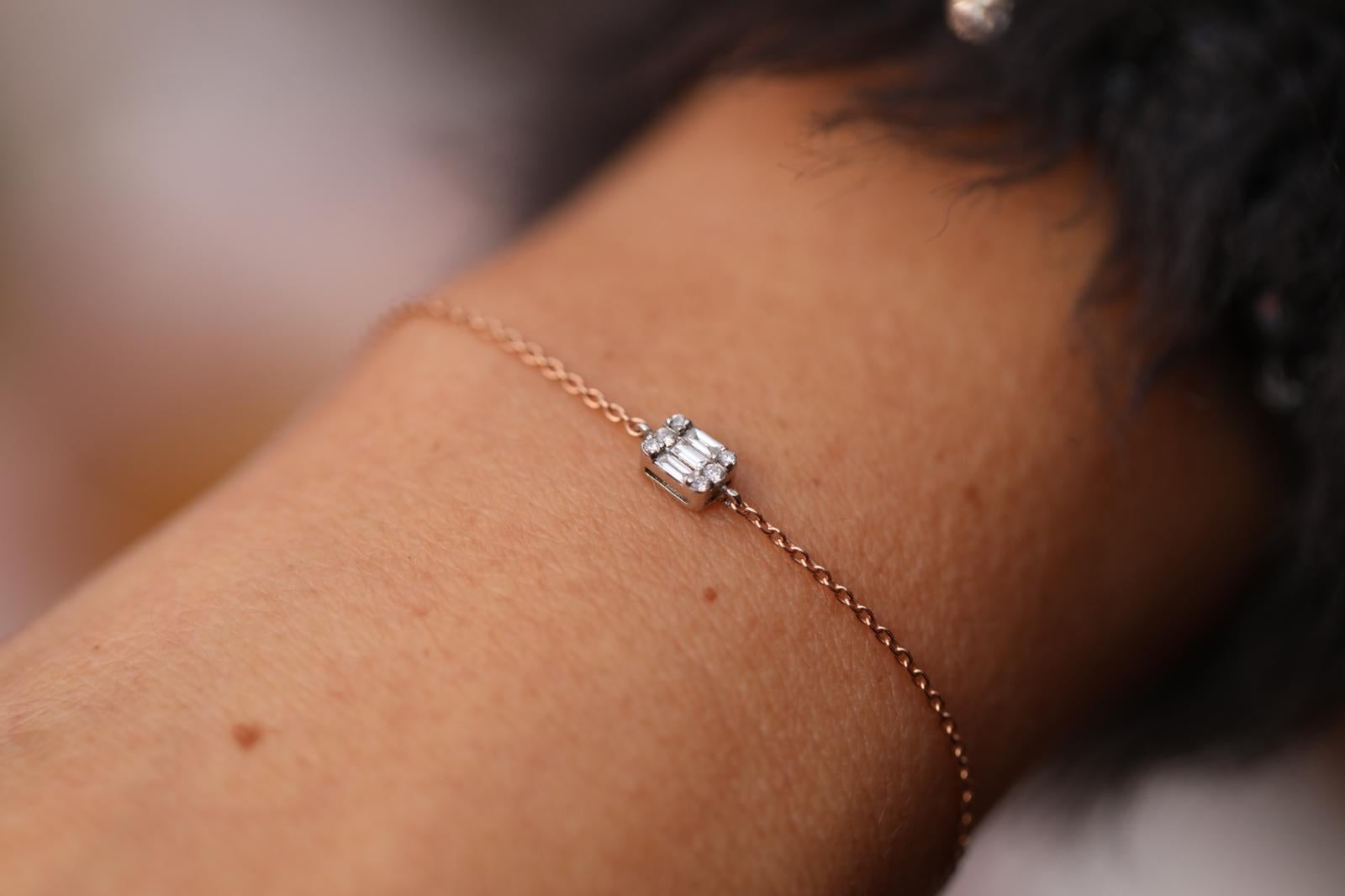 Baguette Diamond Chain Bracelet
