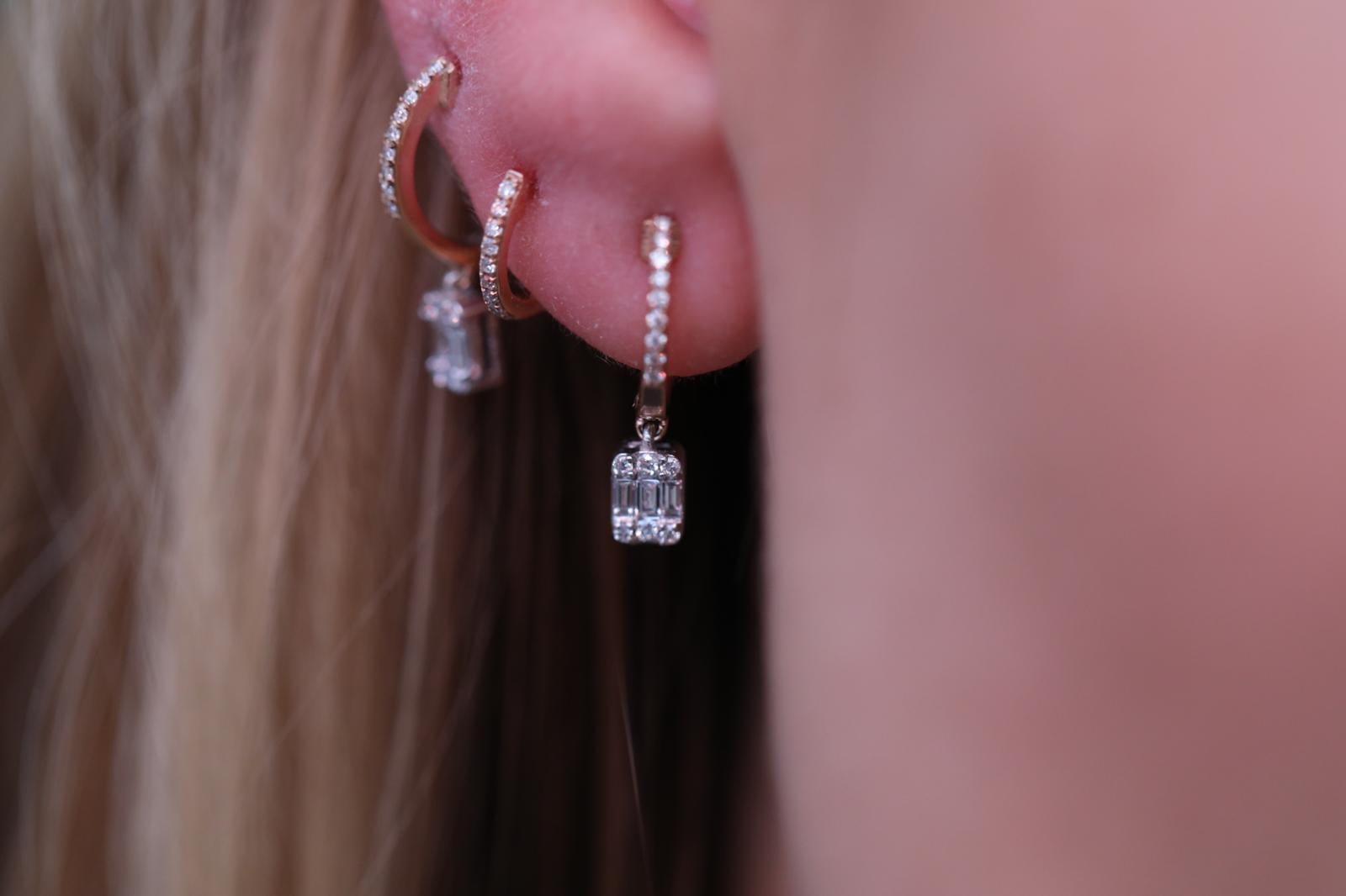 Baguette Hoop Earrings