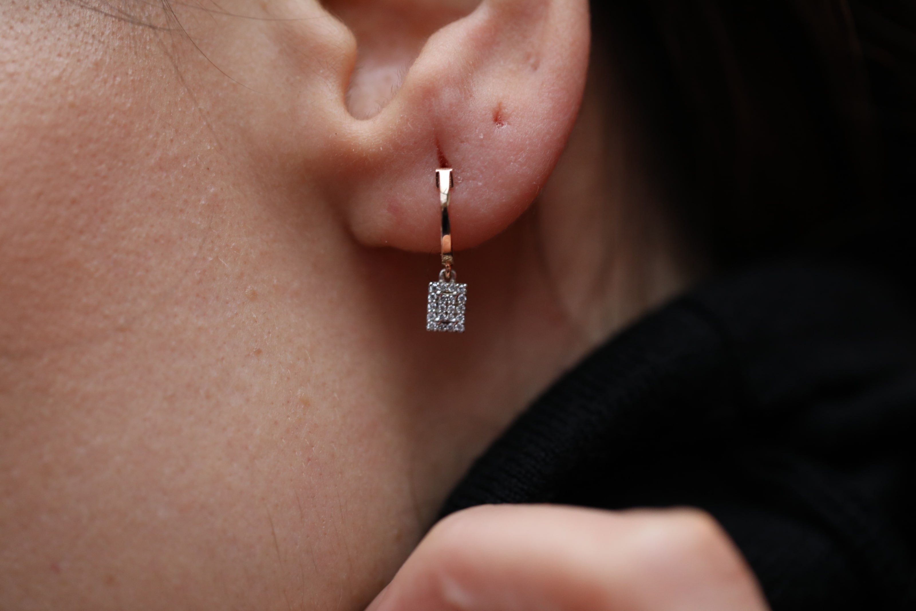 Baguette Hoop Earrings