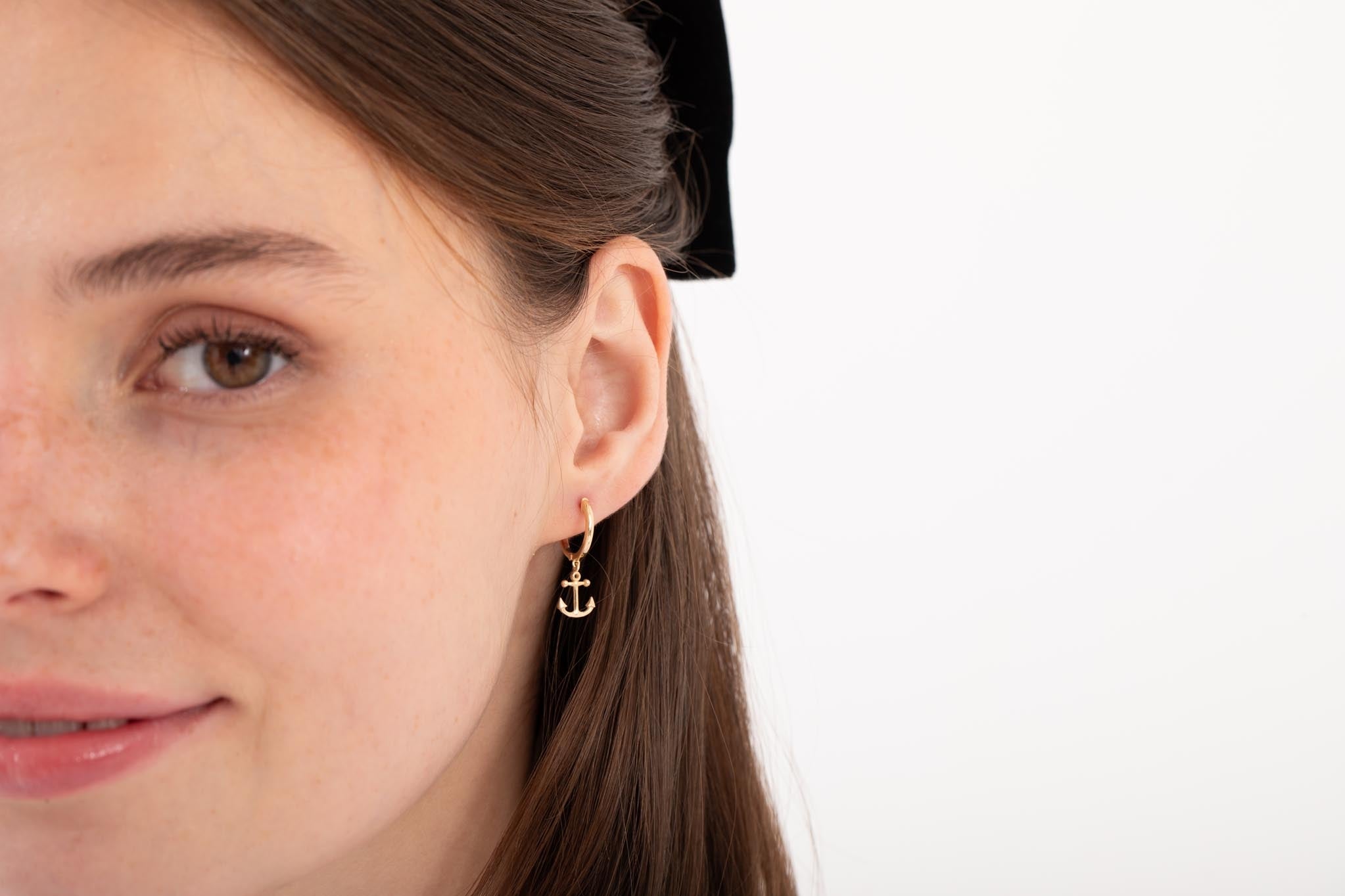 Anchor Hoop Earrings