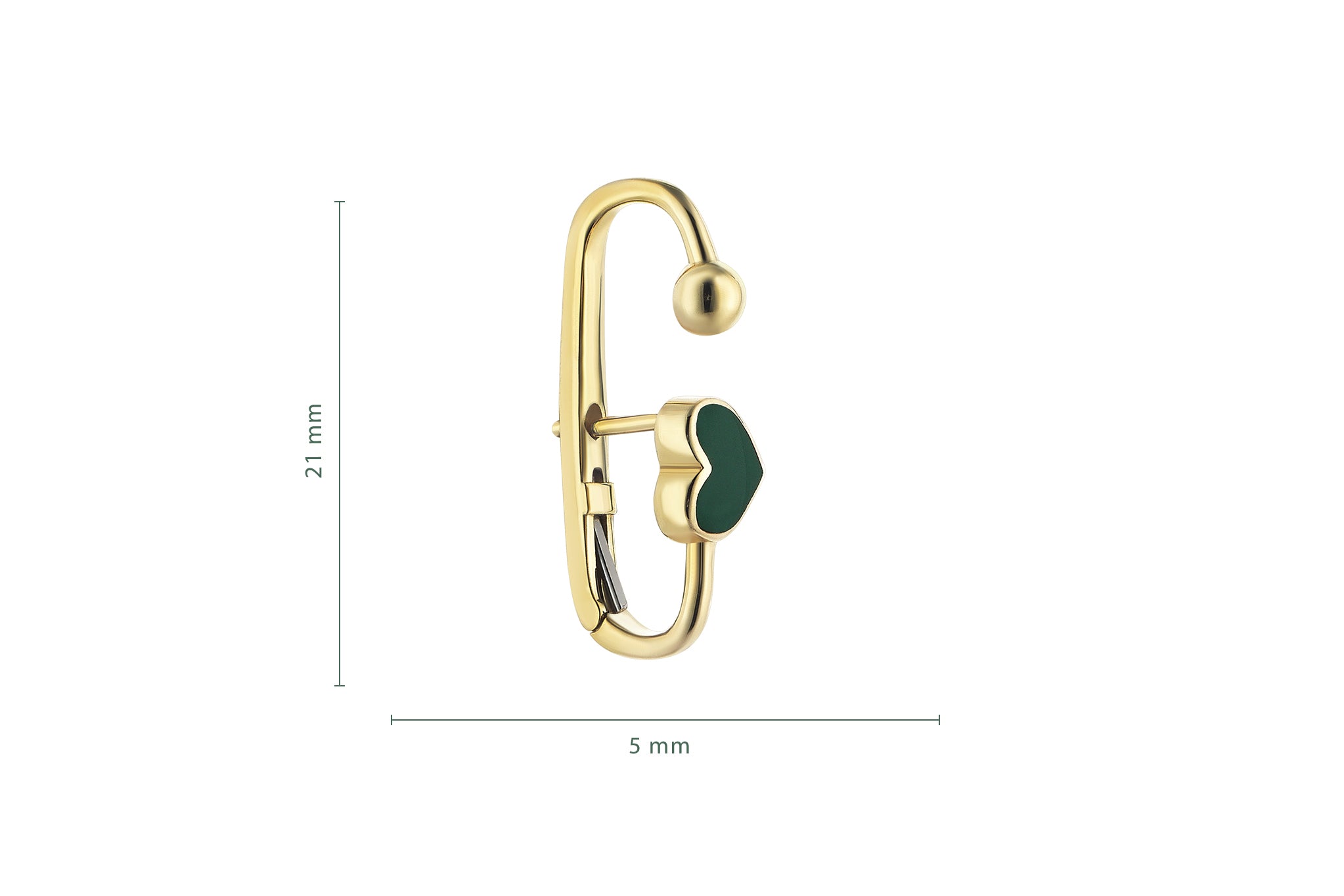 Green Heart Earrings