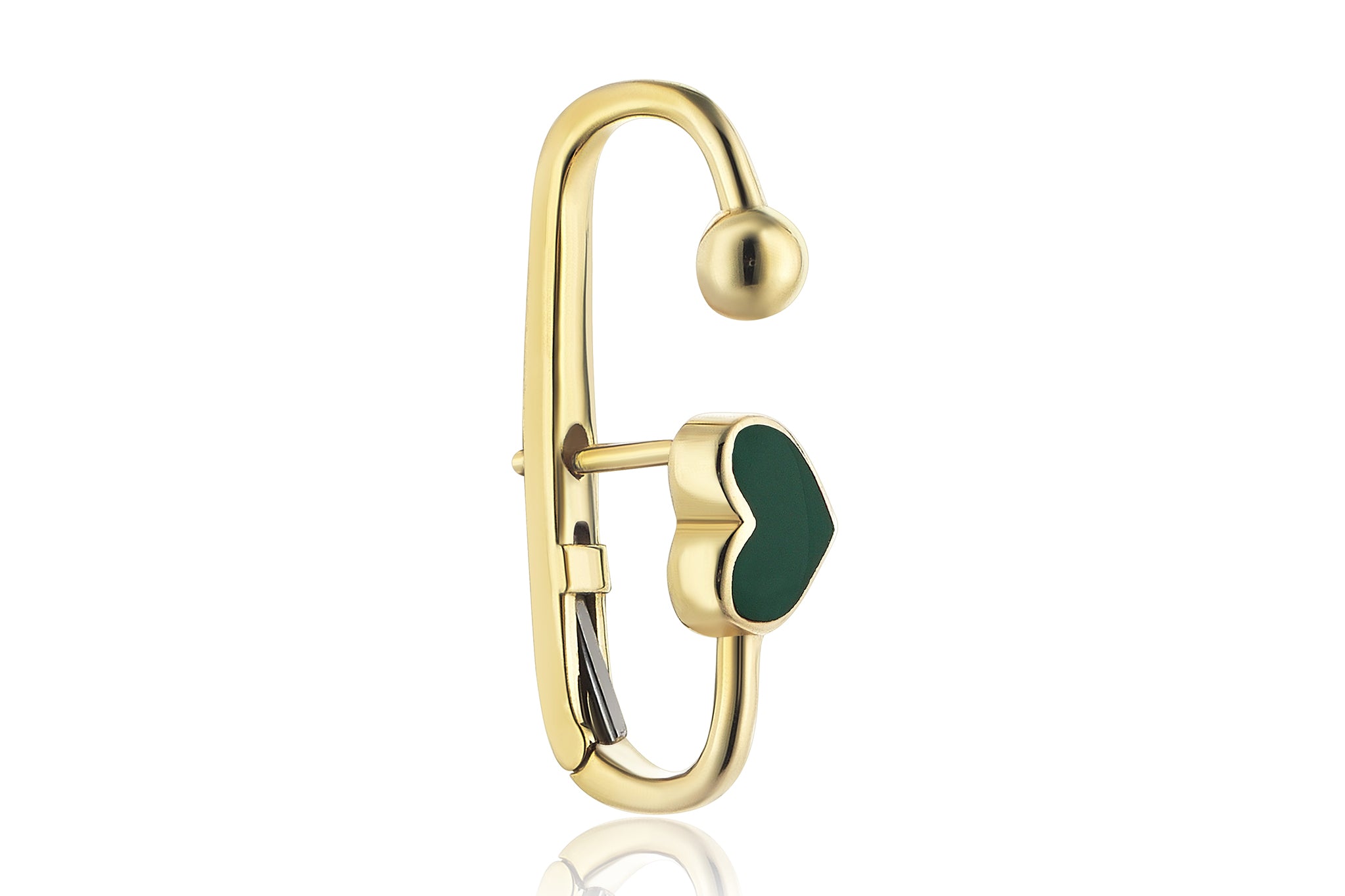 Green Heart Earrings