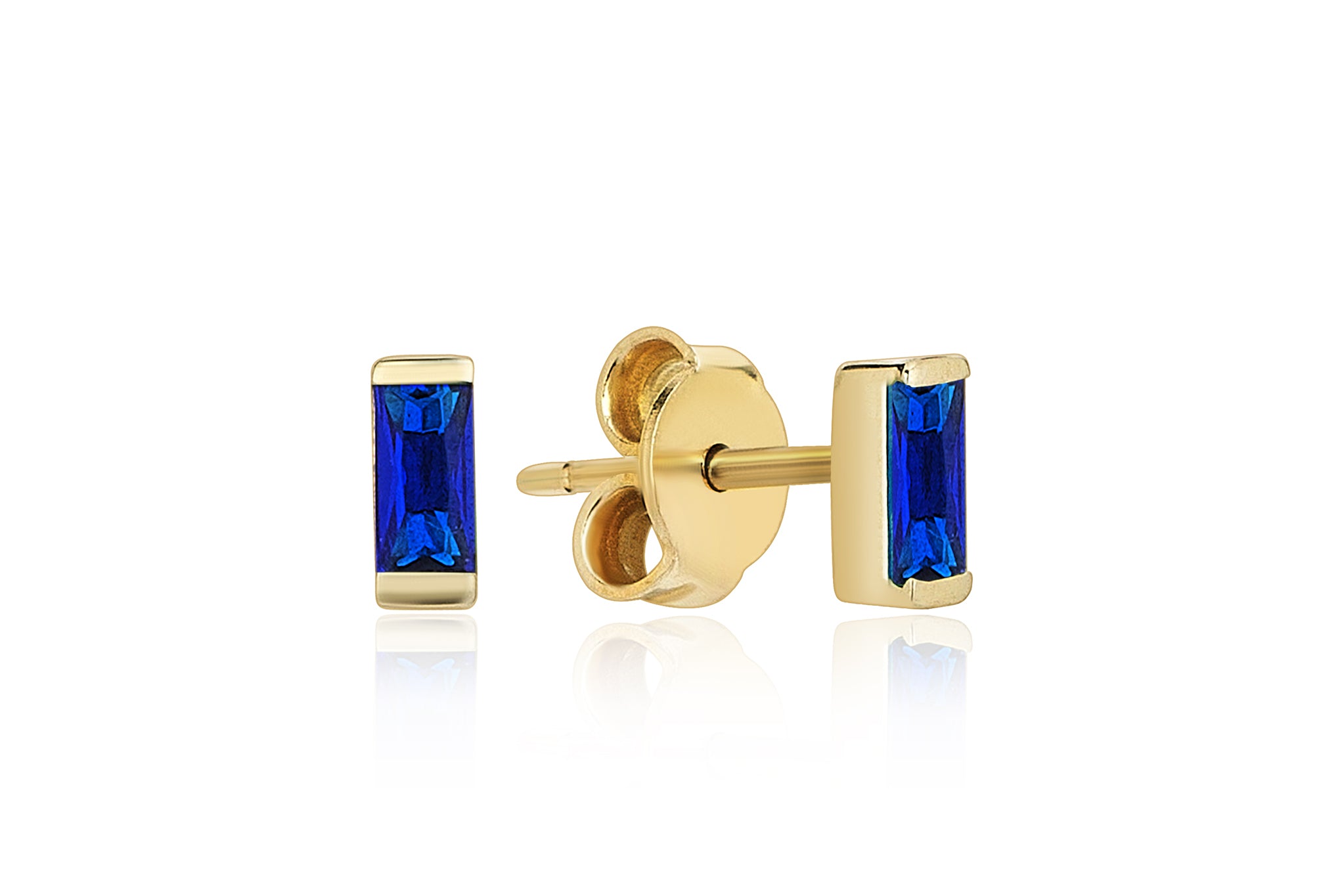 Blue Swarovski Stone Baguette Earrings