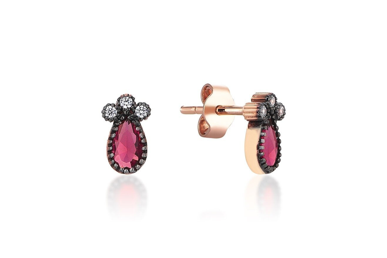Drop Ruby Earrings