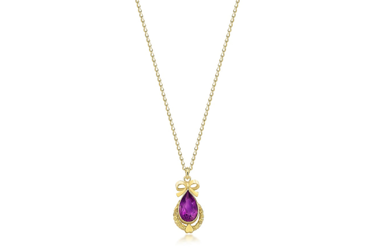 Romantic Ribbon Amethyst Necklace