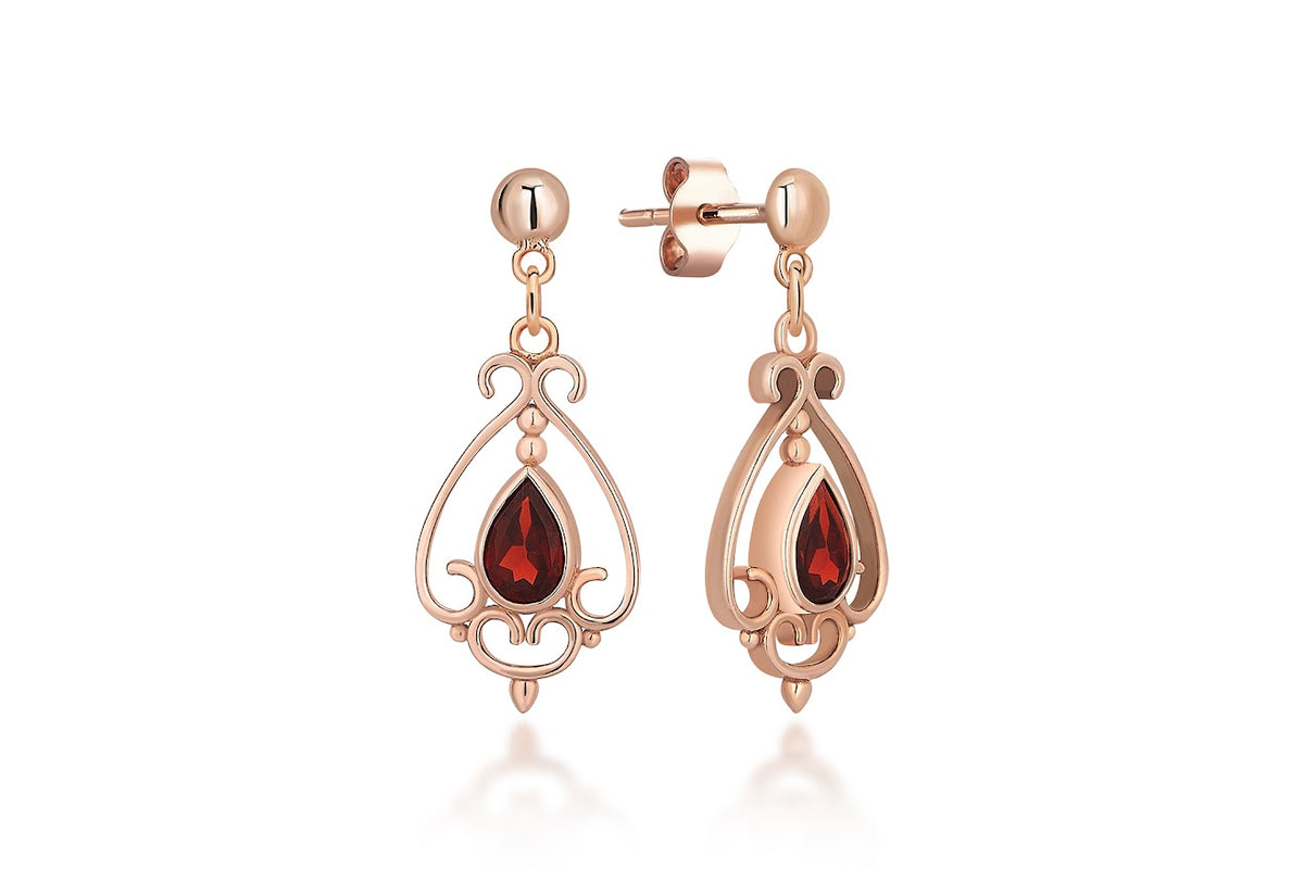Poem Garnet  Earrings