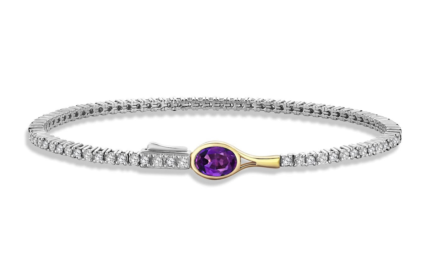 White Spot Tennis Bracelet