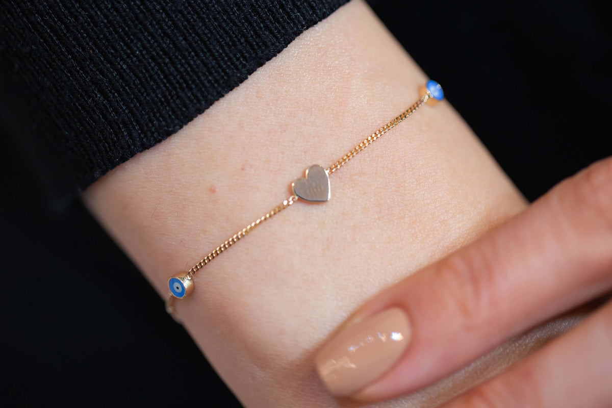 Enamel Heart Bracelet