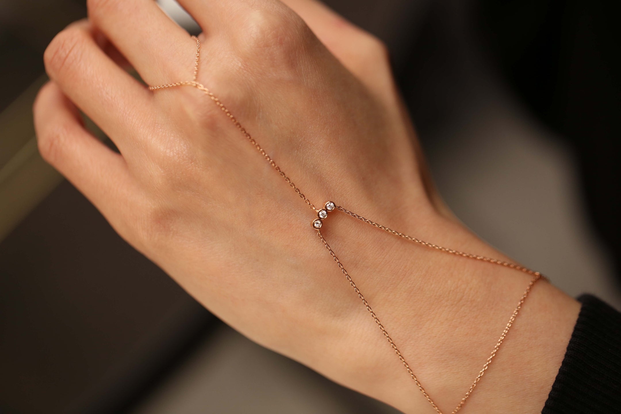 Three Stone Hand Chain