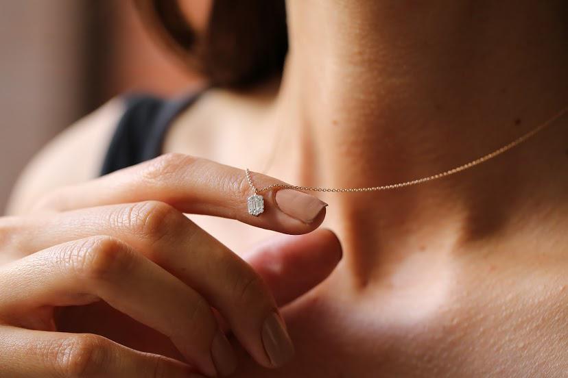 Hexagon Baguette Necklace