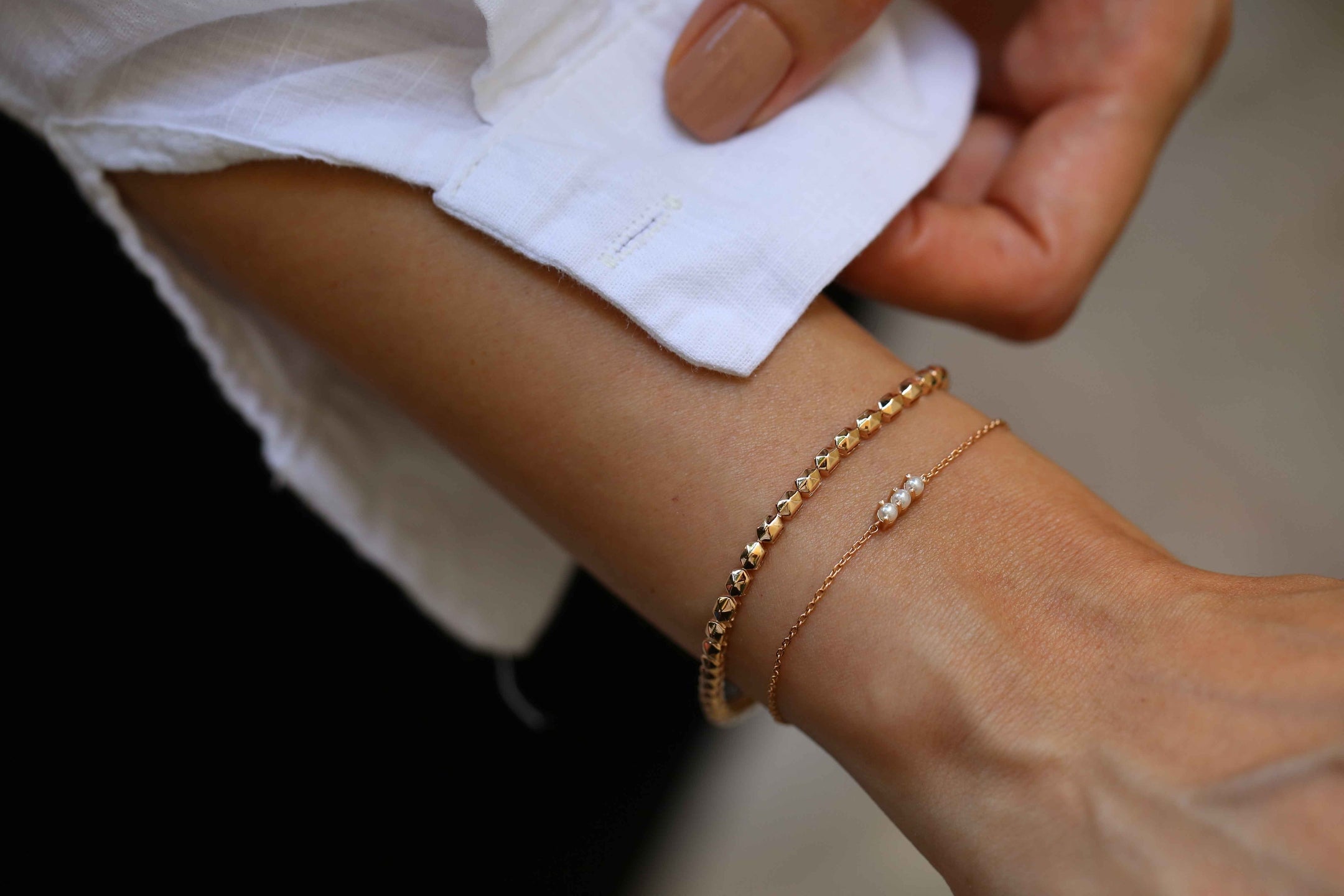Three Rows of Pearl Bracelet