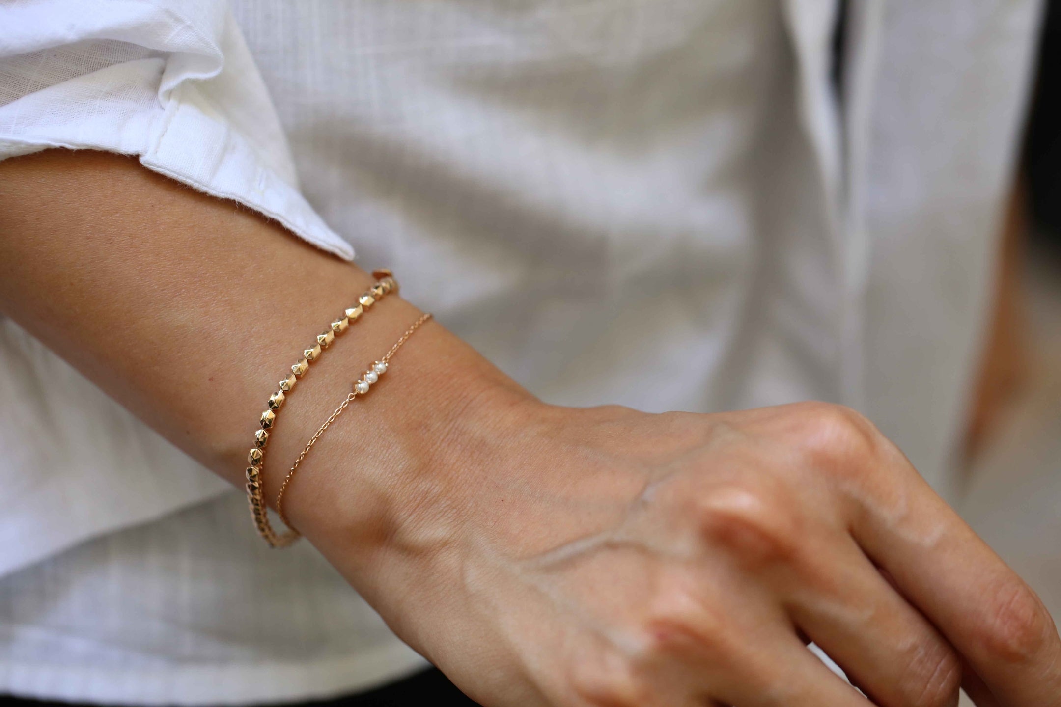 Three Rows of Pearl Bracelet