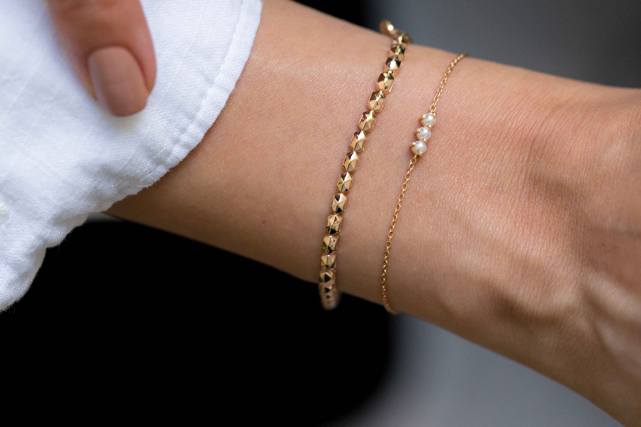 Three Rows of Pearl Bracelet