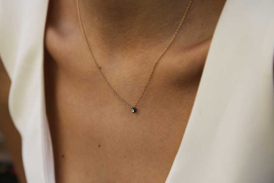 Diamond Single Stone Necklace