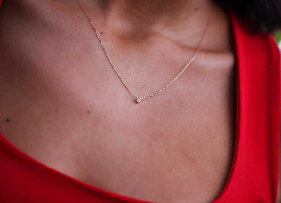 Mini Single Stone Diamond Necklace