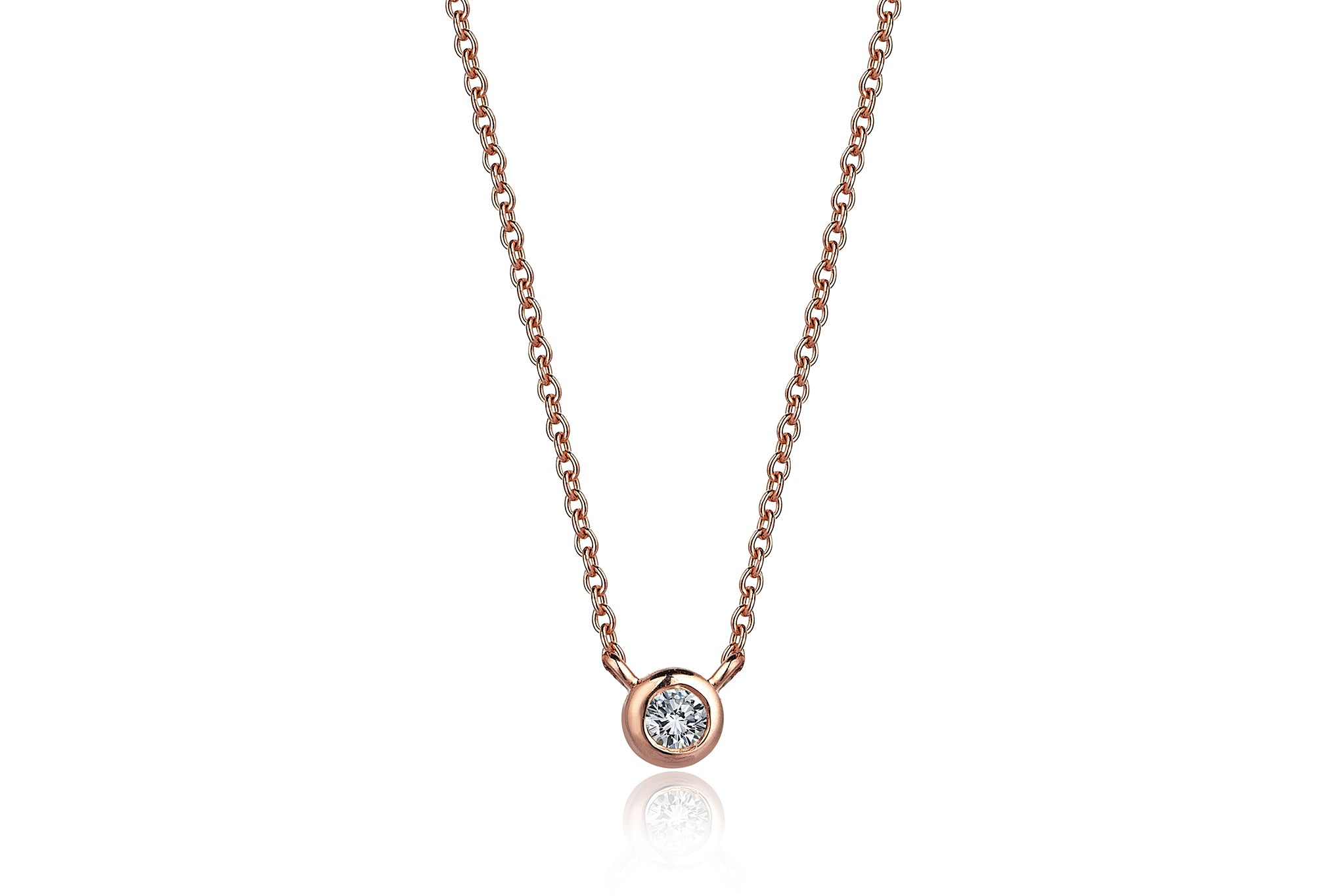 Mini Single Stone Diamond Necklace