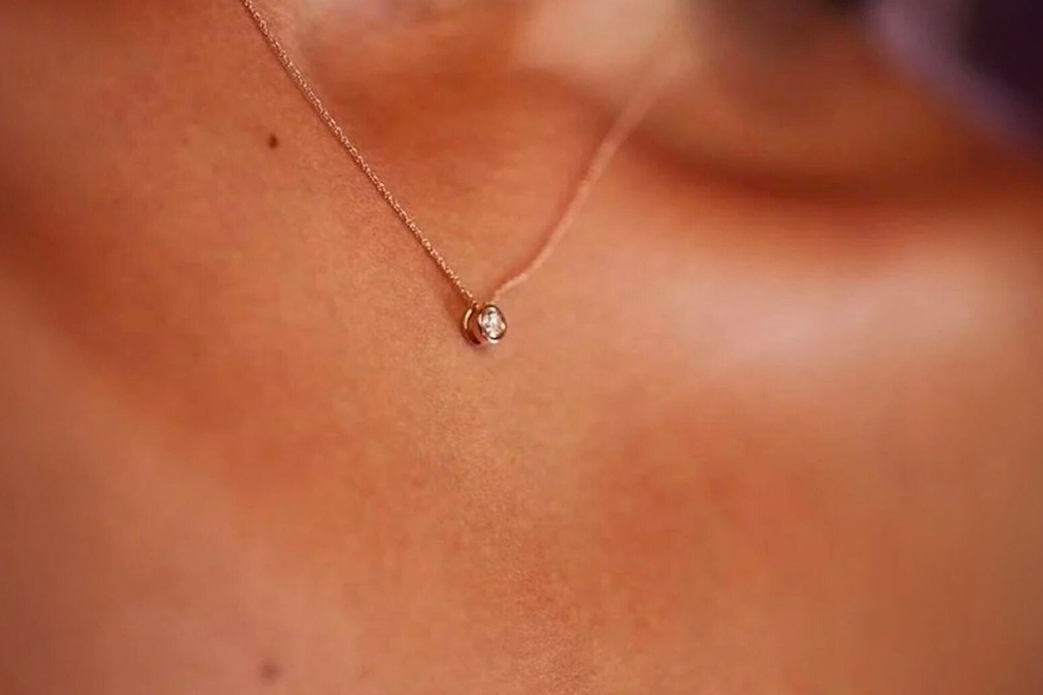 Single Stone 0.15 Carat Diamond Necklace