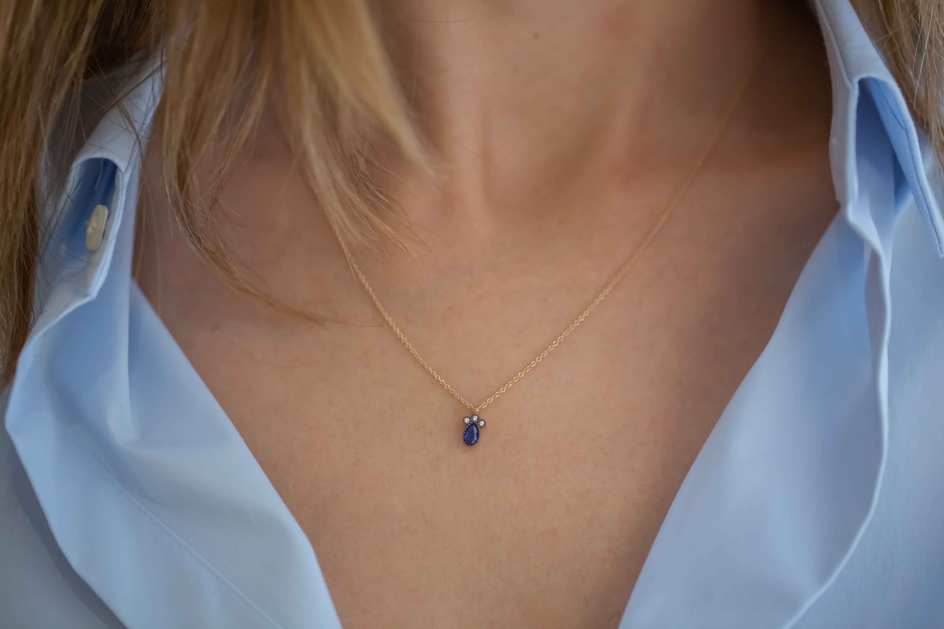 Drop Sapphire Necklace