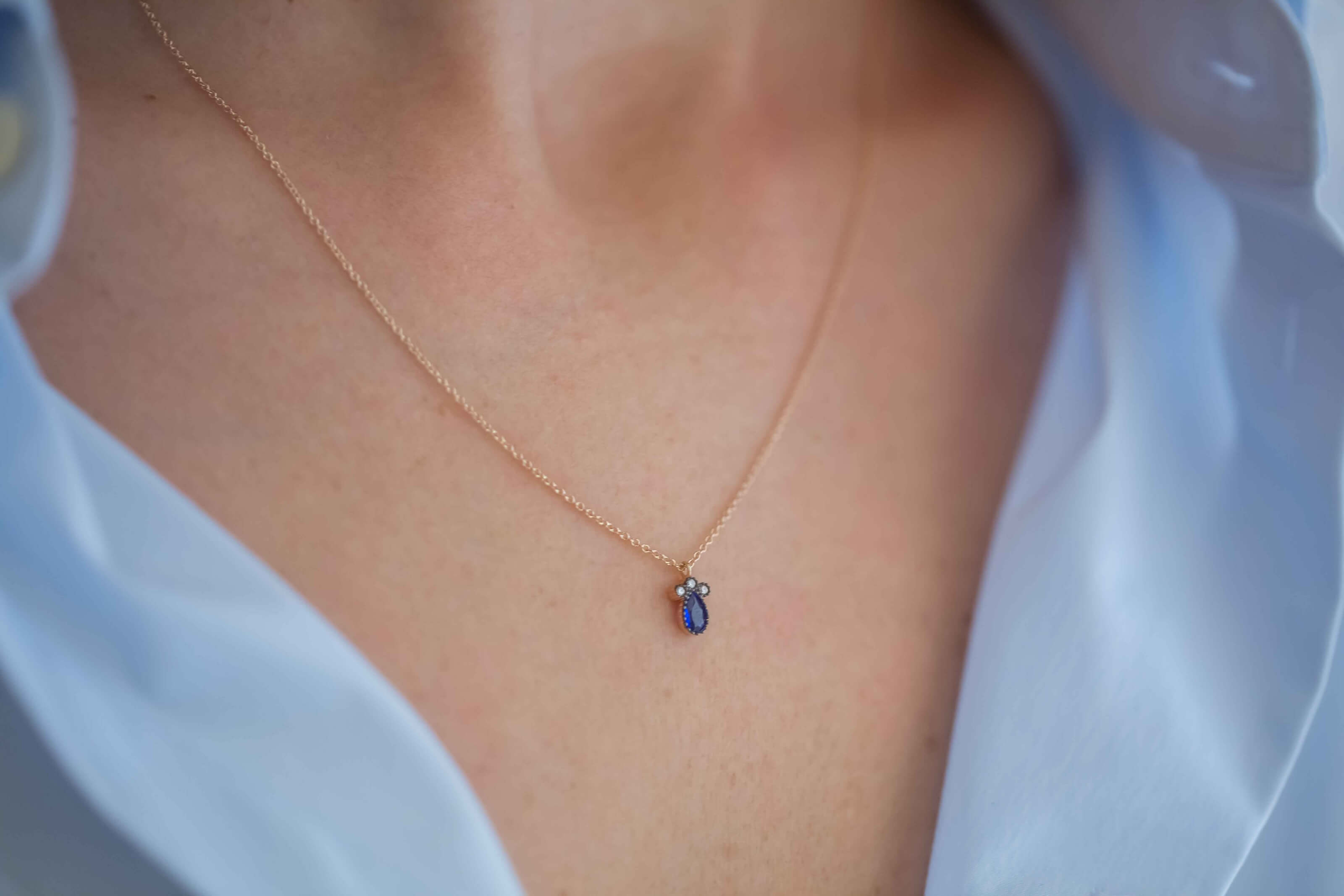 Drop Sapphire Necklace