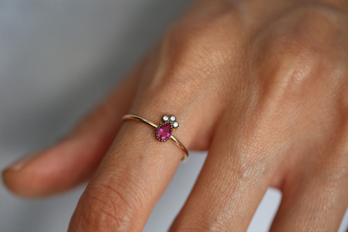 Drop Ruby Ring