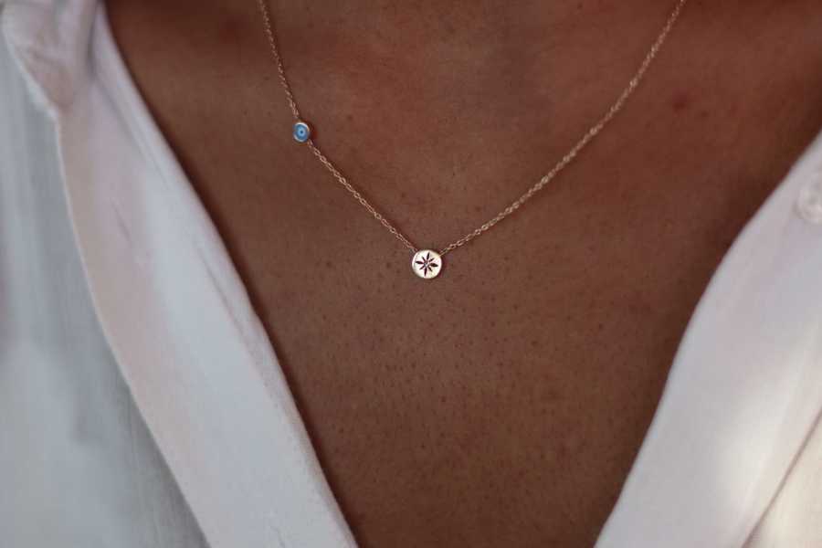 Enameled Pole Star Necklace