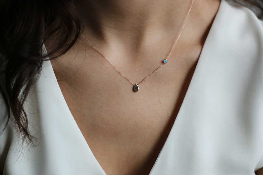 Enameled Drop Necklace