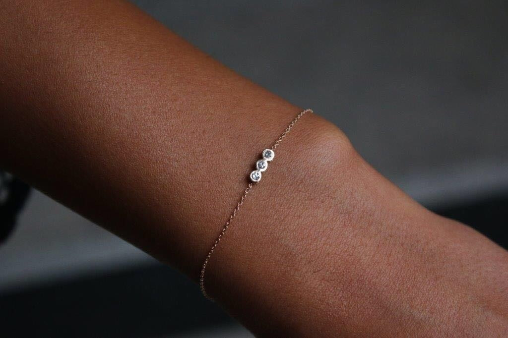 Mini Three Stone Diamond Bracelet