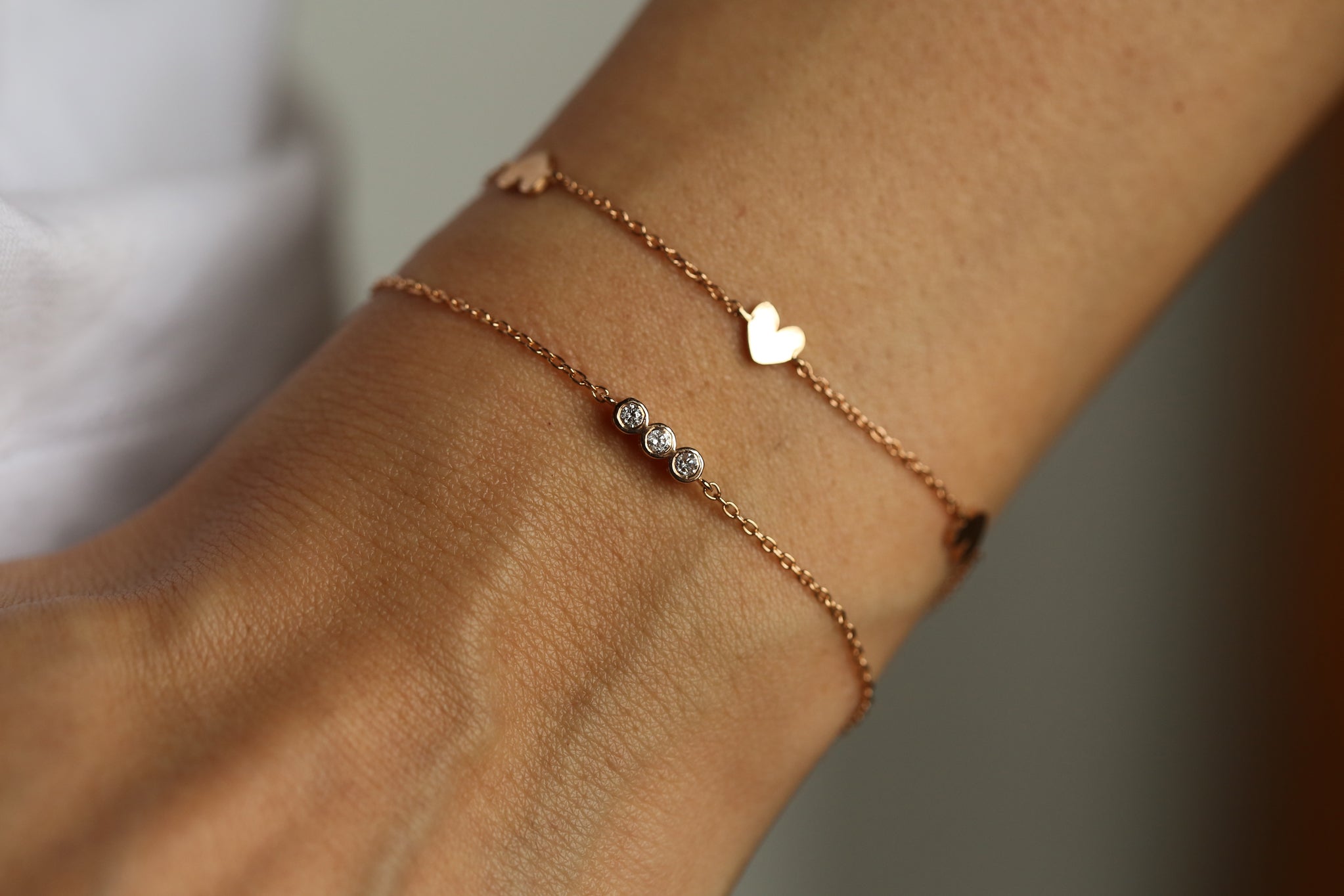 Mini Three Stone Diamond Bracelet