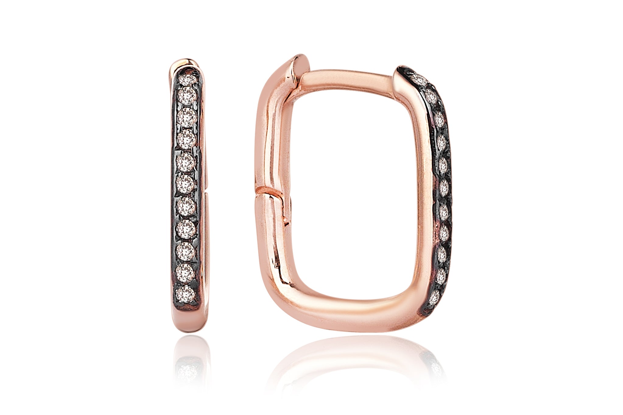 Rectangular Brown Earrings