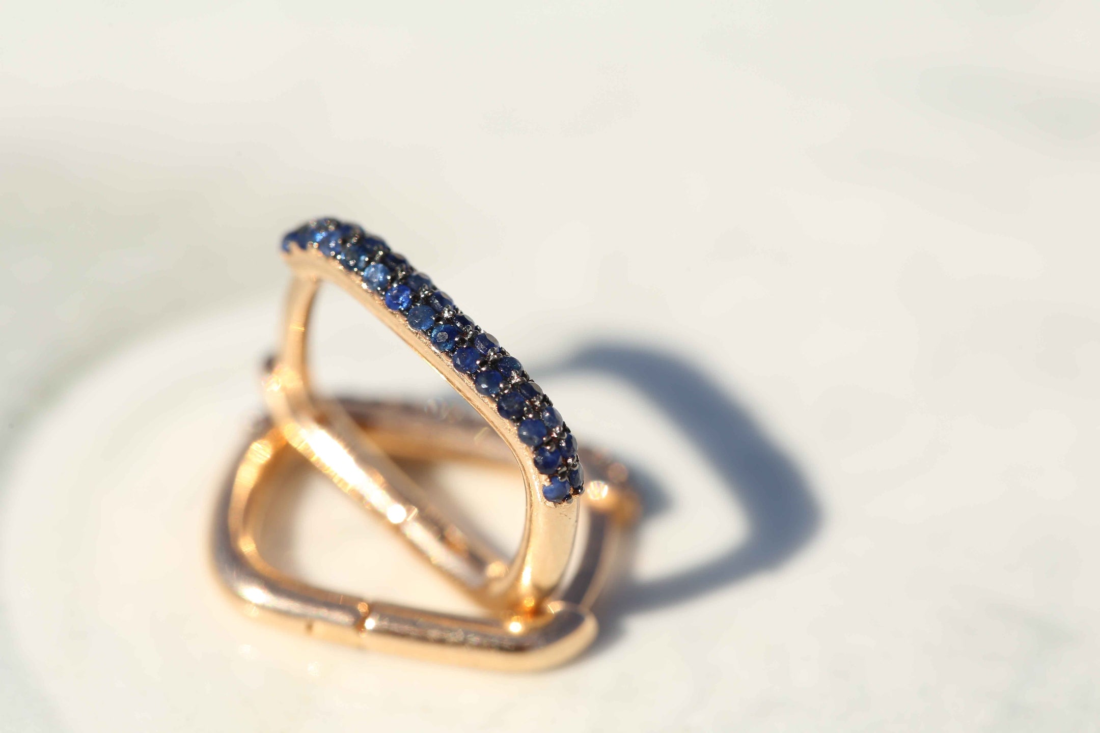 Rectangular Sapphire Earrings