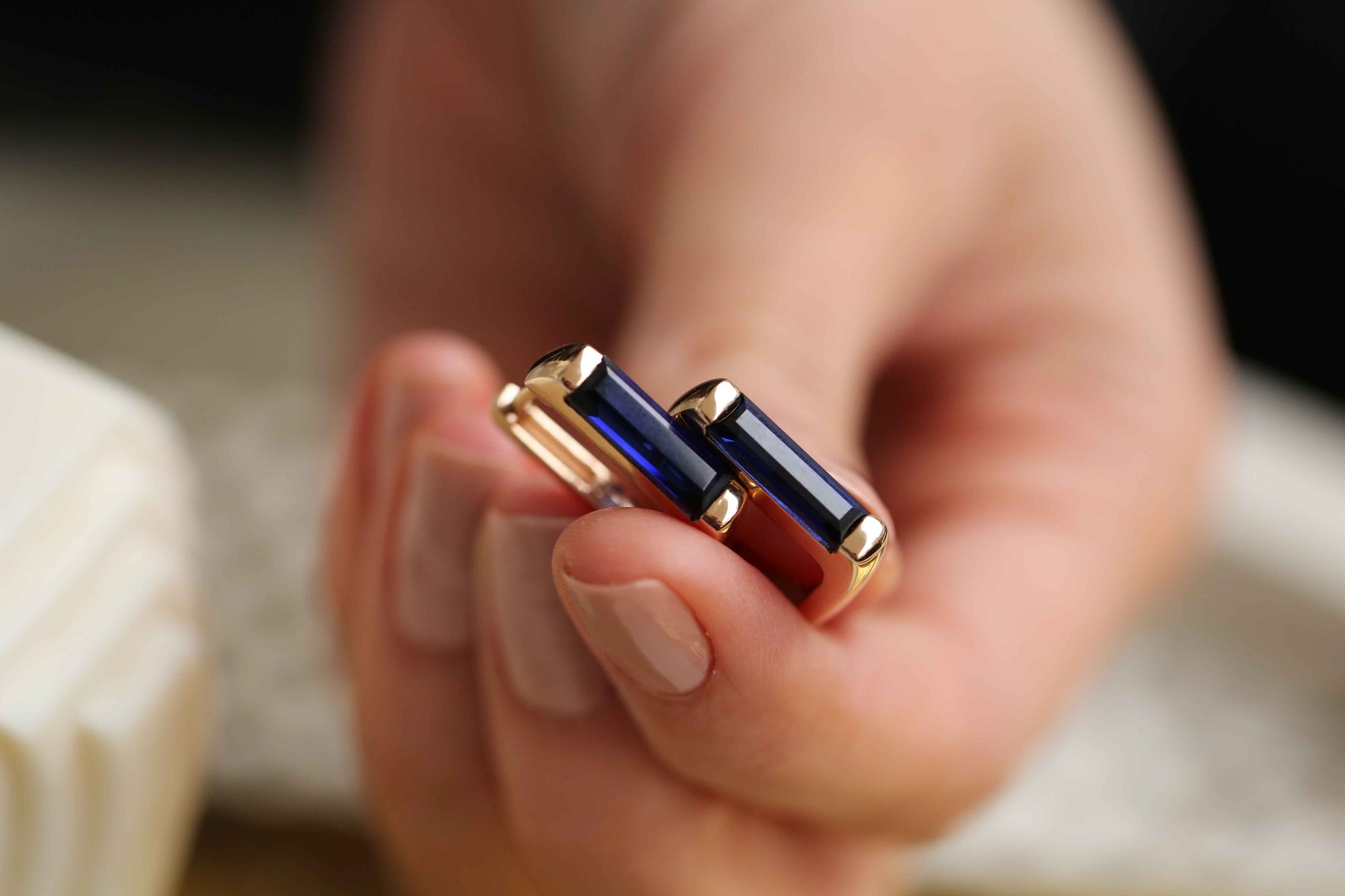 Sapphire Line Earrings