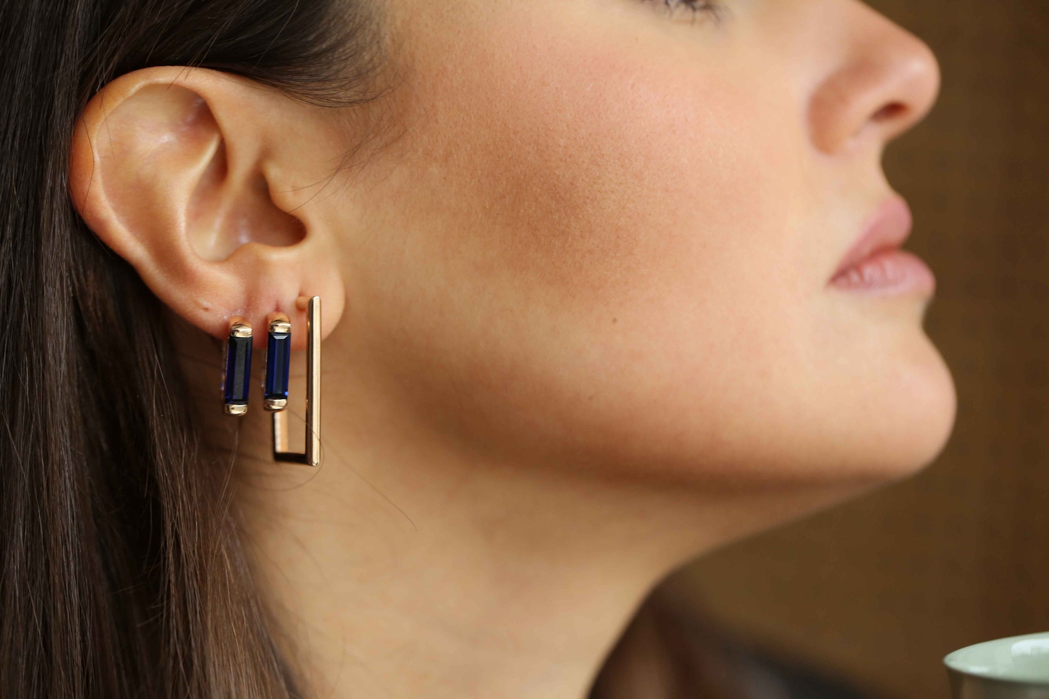 Sapphire Line Earrings