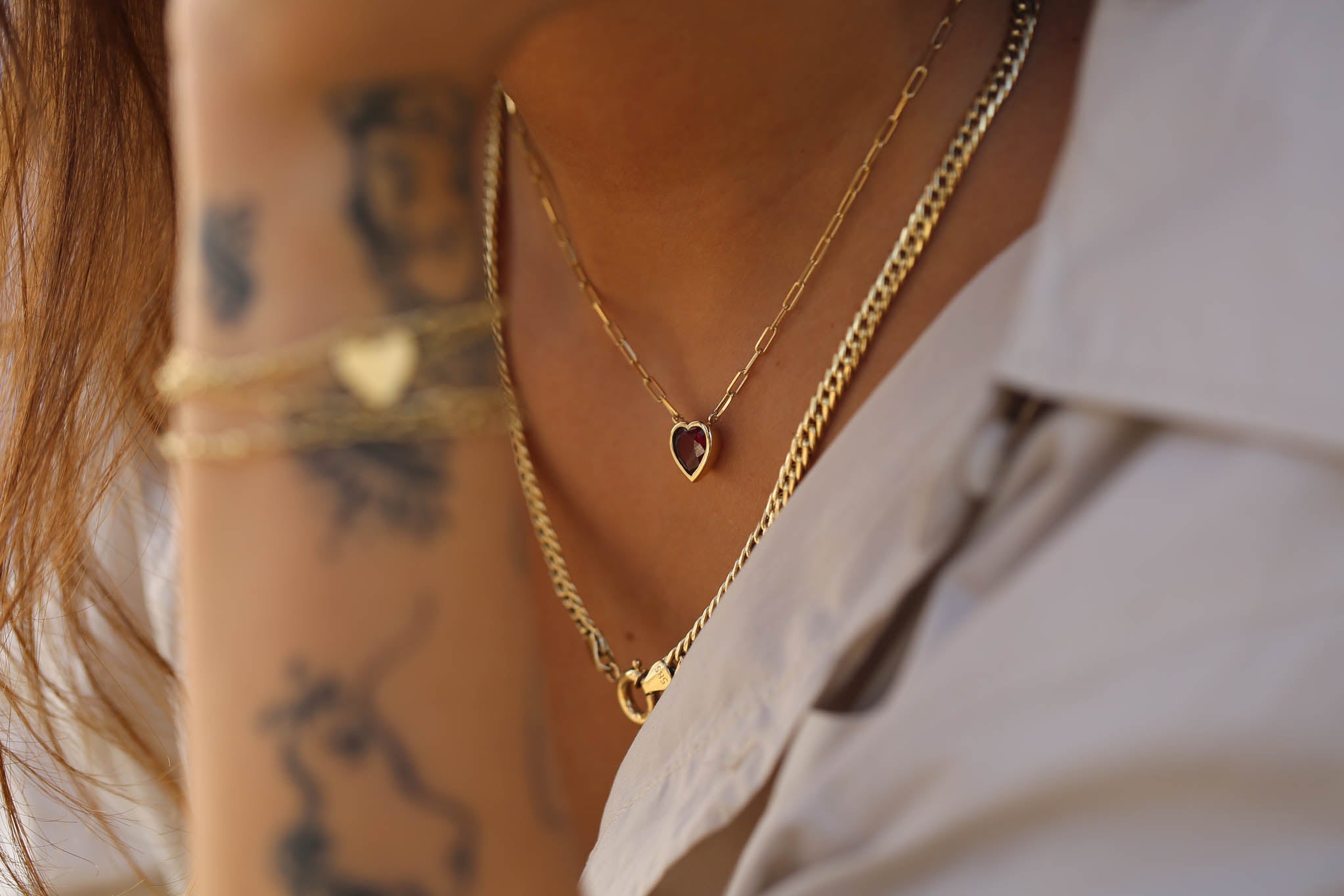 Heart Ruby Necklace