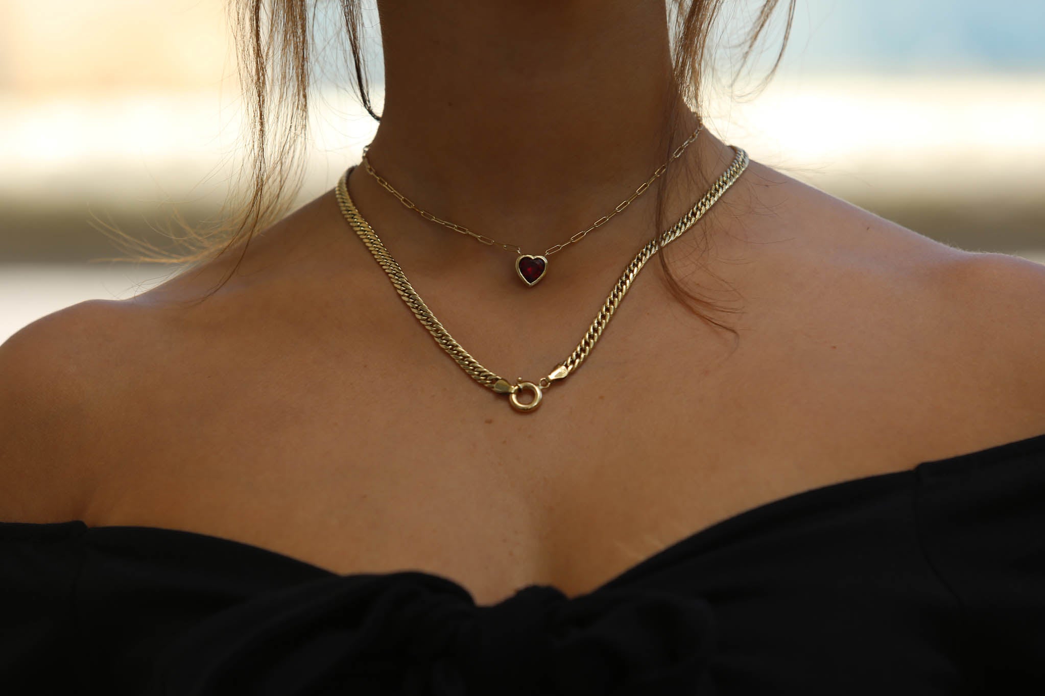 Heart Ruby Necklace