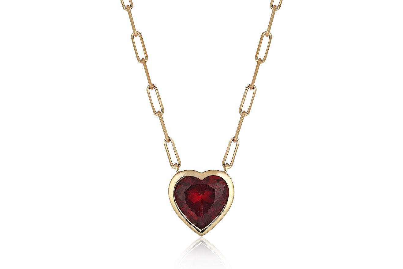 Heart Ruby Necklace