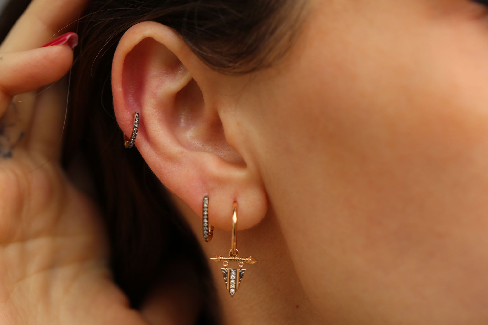 Cartilage Earrings Cognac
